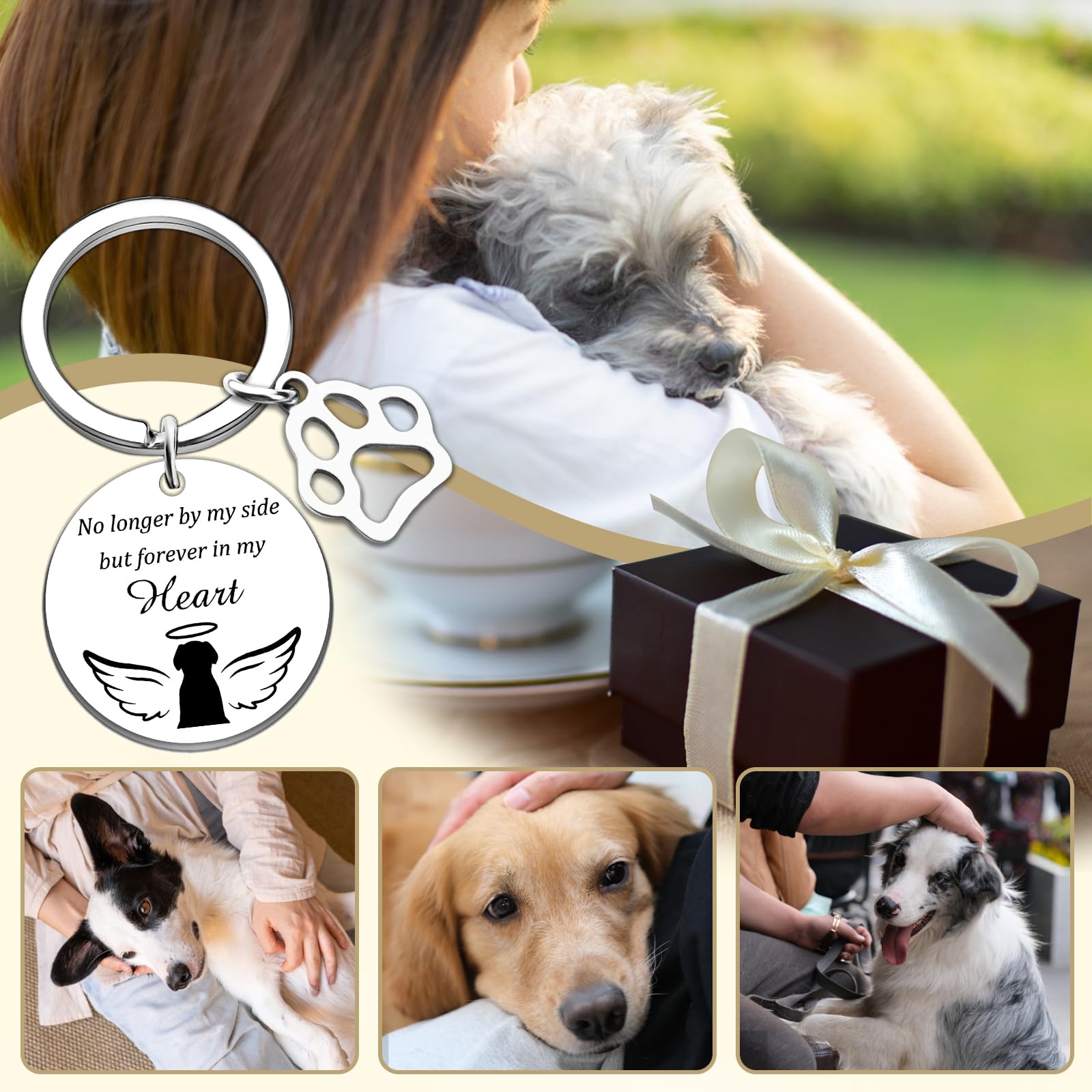 Rainbow Bridge Dog Memorial Gifts Pet Memorial Gifts for Dogs Remembrance Dog Passing Away Gift Keychains Dogs Memorials Gift for Family Friend Loss of Pets Lover Anniversary Sympathy Keepsake Keyring