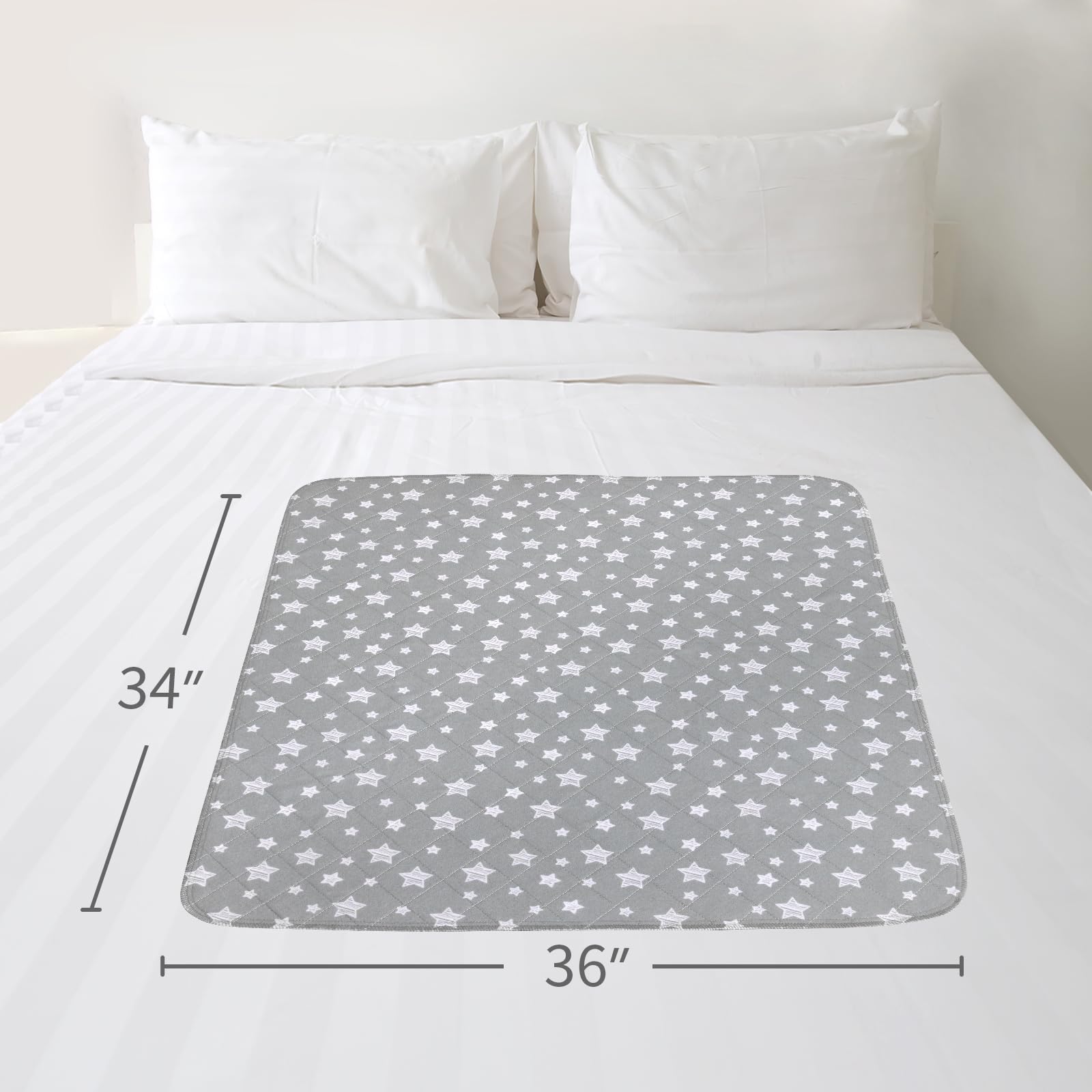 Waterproof Bed Pads Washable 34" x 36" (2 Pack), Absorbent Chuck Pads for Incontinence, Washable Pee Pads for Dogs, Waterproof Mattress Protector for Seniors, Bedwetting Kids, Hospitals, Pets