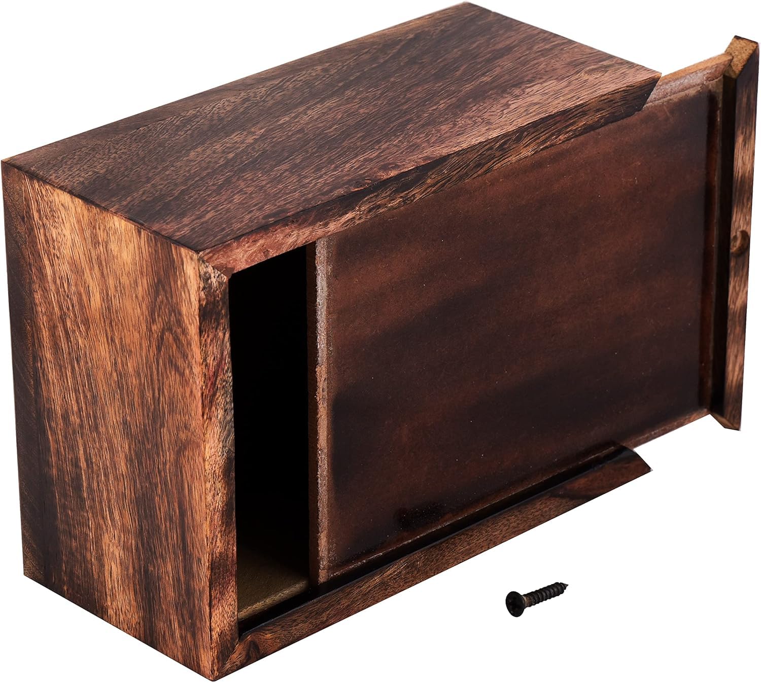 Hind Handicrafts Antique Paw Engraved Mangowood Pet Urn for Dogs Cats Memorial Keepsake Urns for Ashes, Photo Wooden Box Cremation Urn (100 Cubic in, Heart Paw)