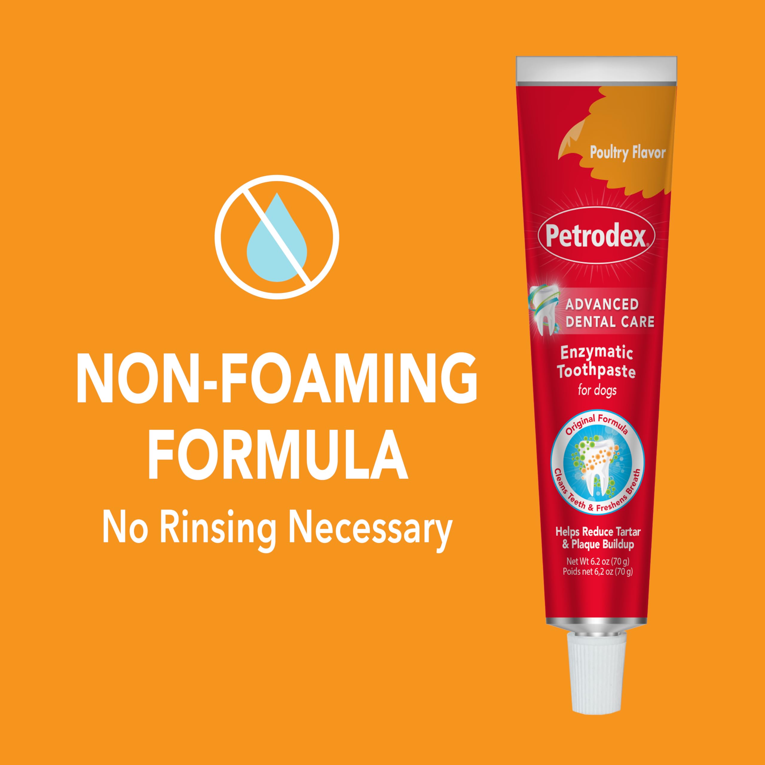 Petrodex Toothpaste for Dogs and Puppies, Cleans Teeth and Fights Bad Breath, Reduces Plaque and Tartar Formation, Enzymatic Toothpaste, Poultry Flavor, 6.2oz