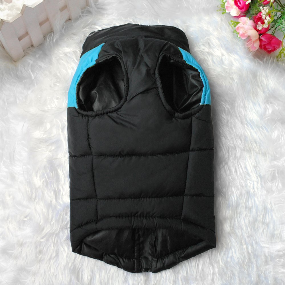 Didog Cold Weather Dog Warm Vest Jacket Coat,Pet Winter Clothes for Small Medium Large Dogs(Chest 11 Inch; Back Length 8 Inch, Blue)