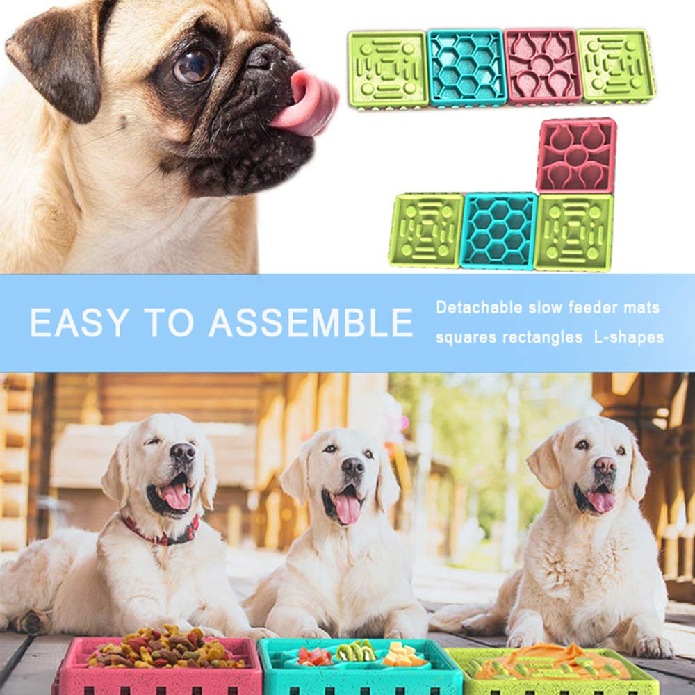 mcgrady1xm 4 Pcs Slow Feeder Dog Mat, Dog Lick Pad with Suction Cups for Pet Bathing, Training and Grooming Distraction, Non Slip Dog Lick Bowl