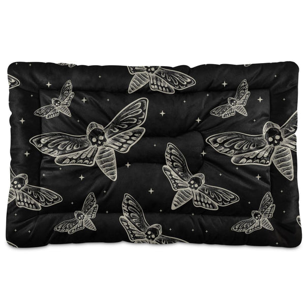 Sletend Pet Bed Gothic Skull Butterfly Moth Dog Bed Mat Absorbing Non Slip Pad Pet Sleeping Mat for Small, Medium, and Large Dogs Puppy Cat 36 in x 24 in