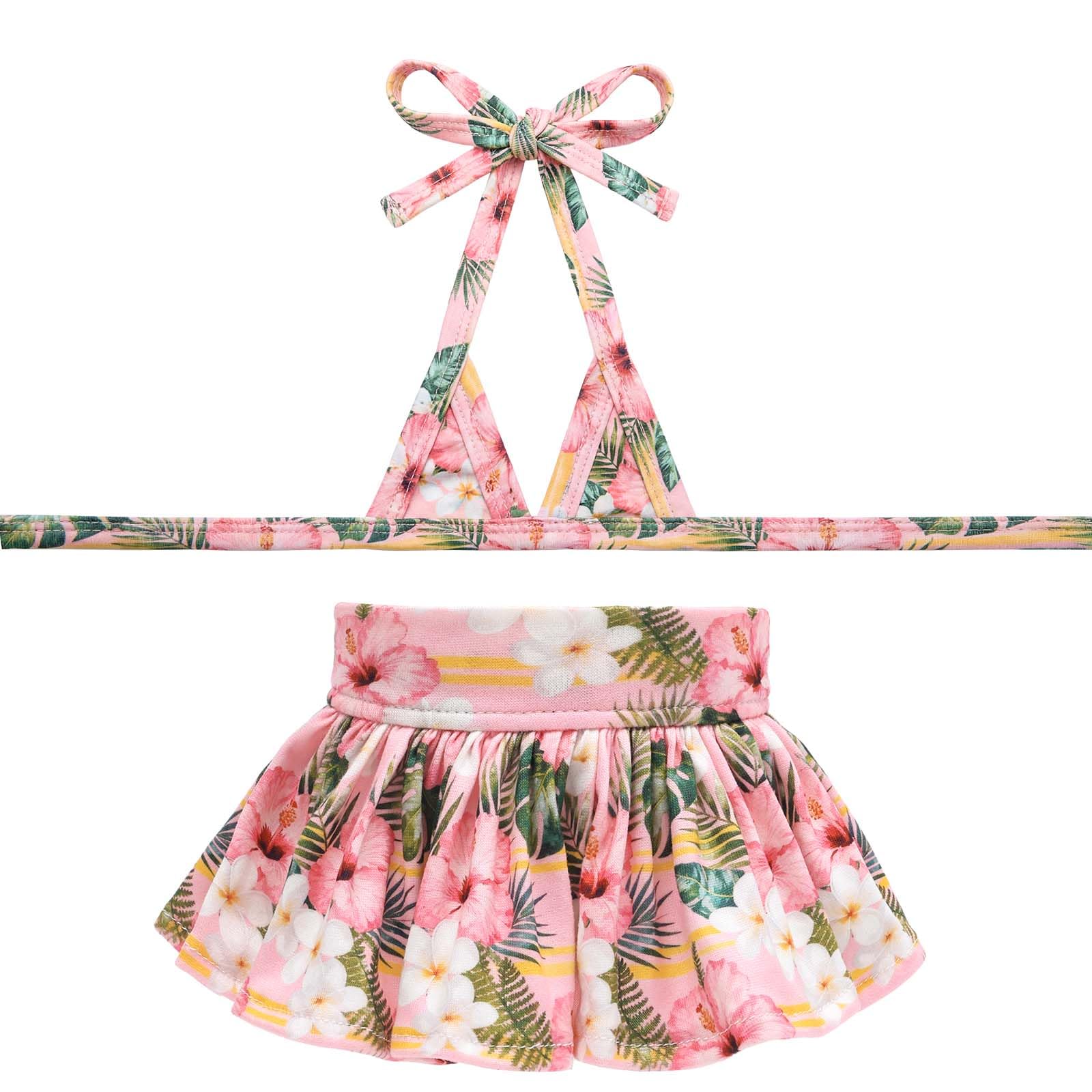 CuteBone Dog Bikini Dress 2 Pack, Stylish Swimsuit Costume for Small Dogs, Comfortable & Adjustable Puppy Bathing Suit, Soft Outfit Pet Apparel for Beach, Pool and Summer Fun 2DB18M