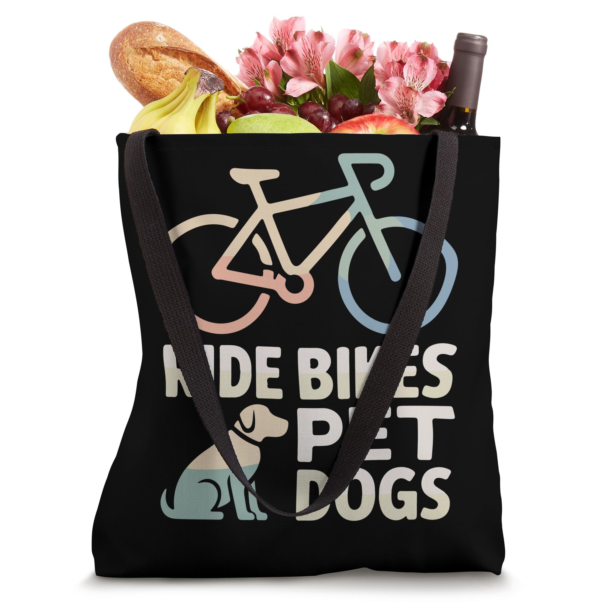 Ride Bikes Pet Dogs Bicycle Cycling Biking Dog Lover Tote Bag