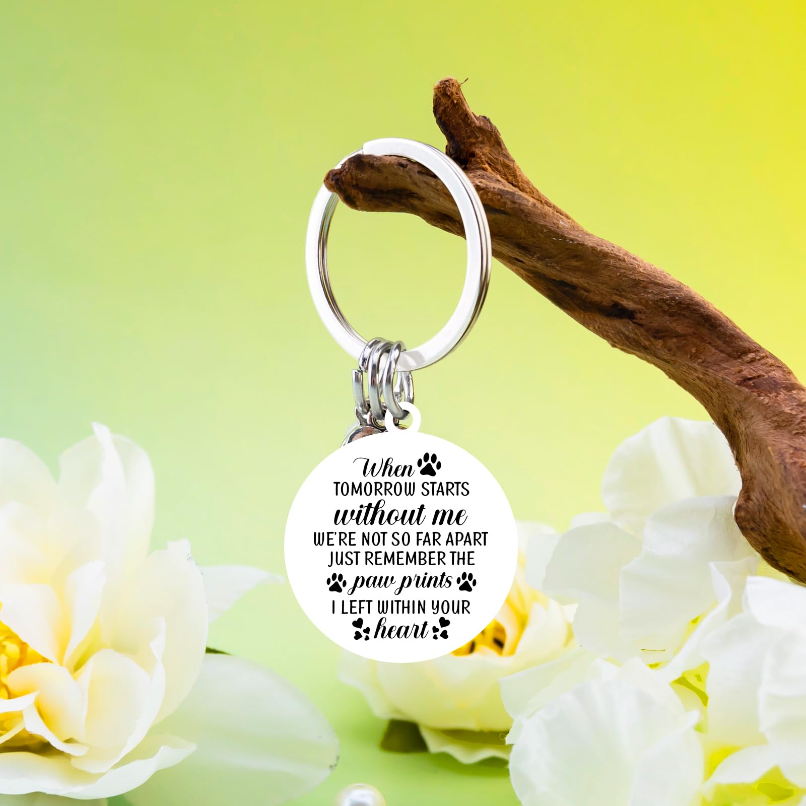 VIESUJI Pet Memorial Gifts for Dogs Memorial Gifts for Loss of Dog Sympathy Gift In Memory of Dogs Remembrance Gift Paw Print Keychain