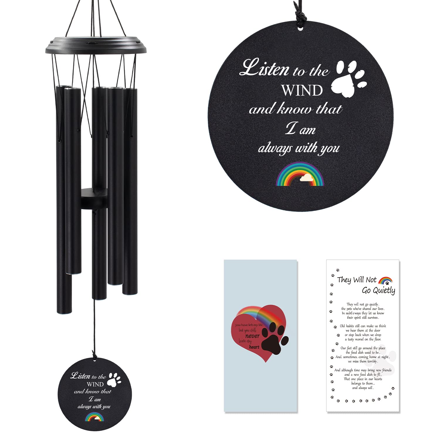 ASTARIN Dog Memorial Gifts Sympathy Wind Chime for Pet Loss Gifts, Cat Wind Chimes for a Grieving Pet Owner, Pet Memorial Wind Chimes