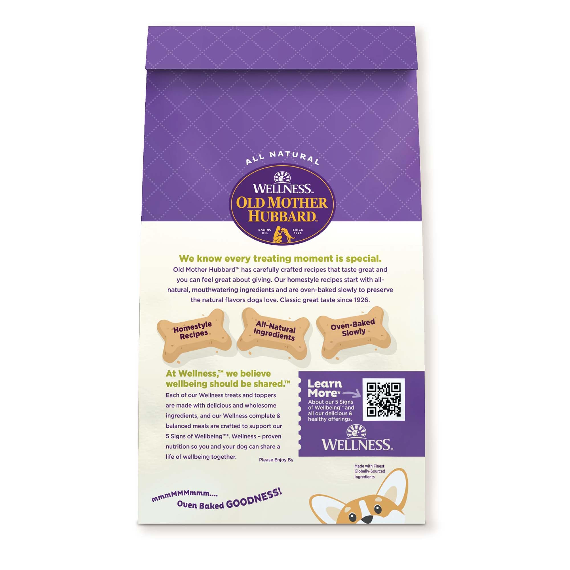 Wellness Old Mother Hubbard Classic Just Vegg'n Dog Biscuits, Natural Training Treats, Sweet Potato, Oats, Apple and Carrot Flavor, Mini Size, 20 oz Bag