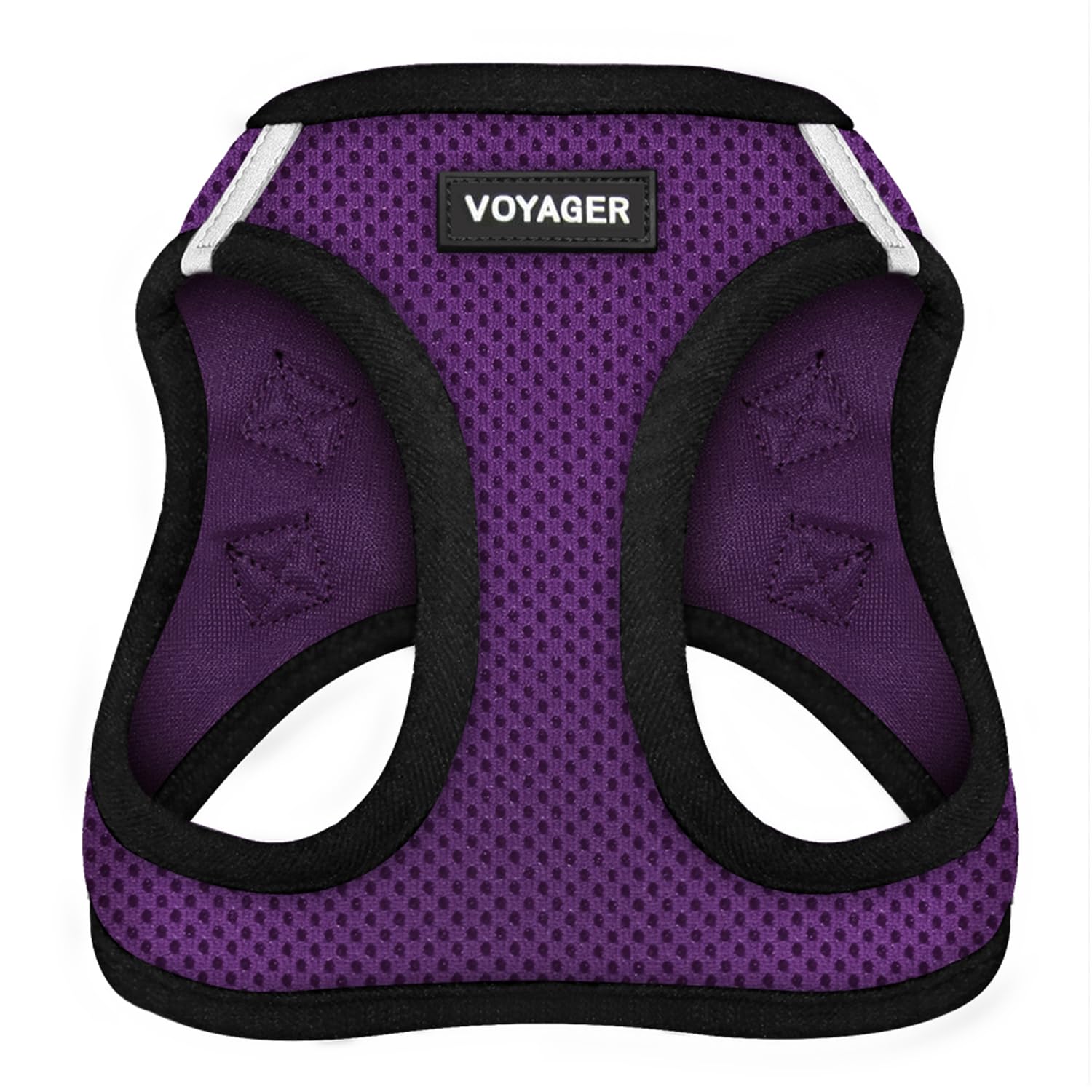 Best Pet Supplies Voyager Step-in Air Harness - All Weather Mesh, Reflective, No Pull Harness for Dogs, Cats - Secure with Hook & Loop Fastener, Buckle, Double D-Rings - Purple/Black Trim, XXS