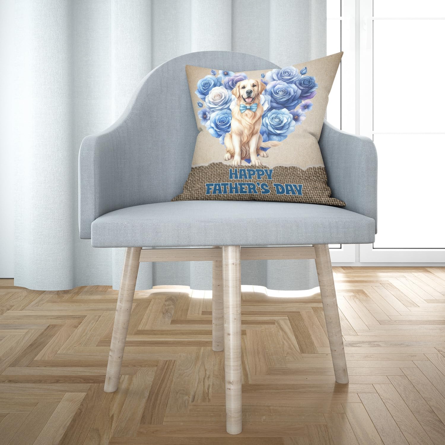 Ninety3POD Golden Retriever Proud Dad Happy Father's Day Pillow Cushion Double Sided Goldens Dog Lover Gifts Idea Throw Pillow - 02008