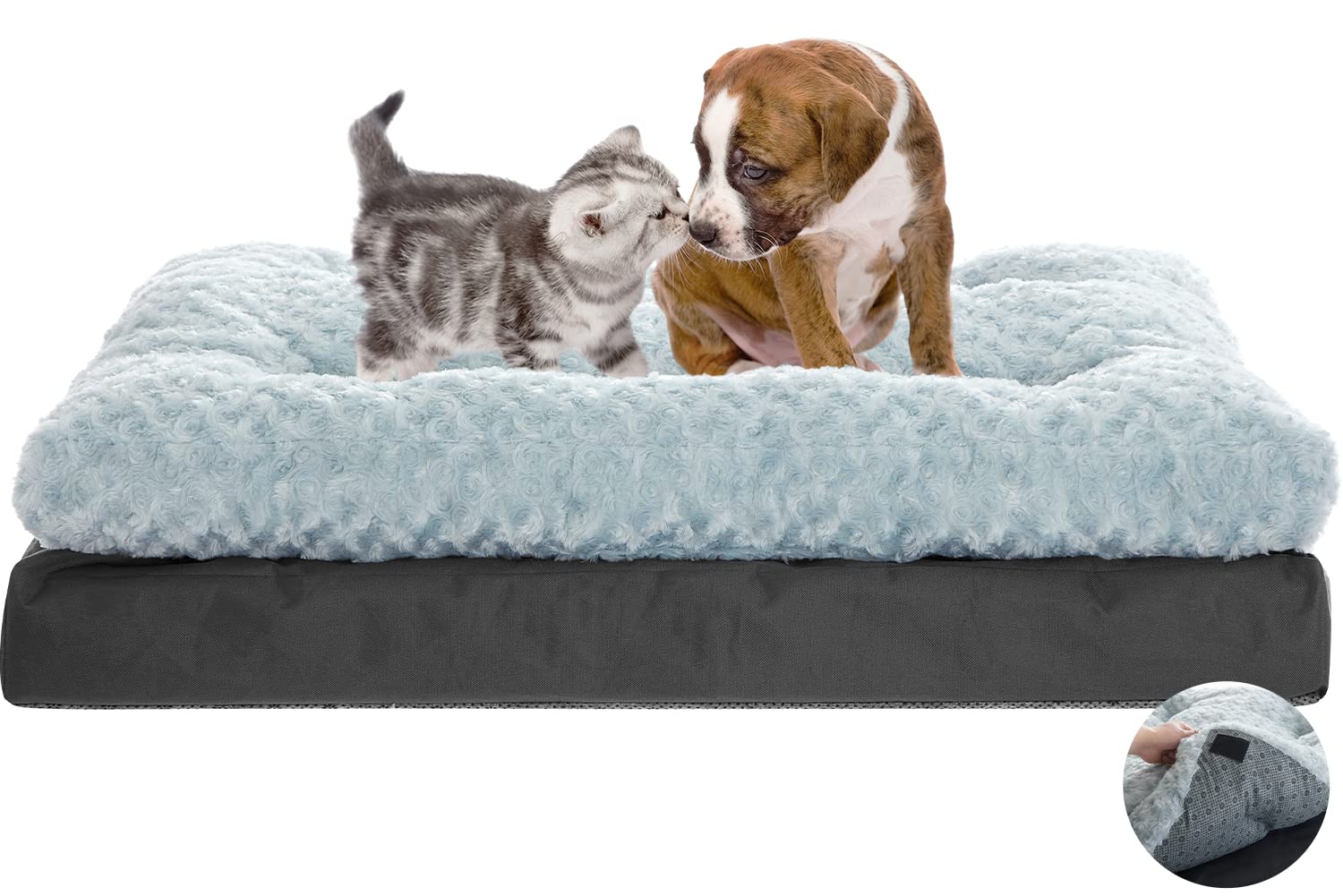 CBBPET Orthopedic Dog Bed for Small Medium Dogs with Plush Egg FoamSupport, Super Soft Washable Dog Bed, Top Soft,Bottom Canvas, Waterproof Dog Bed, Relaxing Sleep(Cool & Warm)