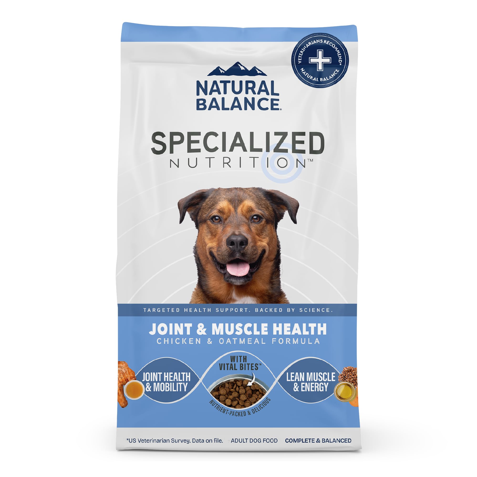 Natural Balance Specialized Nutrition Dry Dog Food Formula with Chicken and Oatmeal for Dogs, Joint Health & Muscle Health Dog Food, Natural Ingredients with Added Vitamins & Minerals - 3.5 lbs