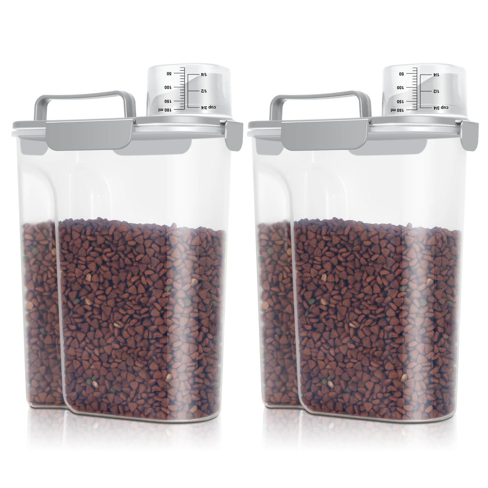 TBMax Dog Cat Food Storage Containers 2 Pack 10 Lbs to 14 Lbs Airtight Pet Food Container Dispenser Bird Seed Container with Large Spout & Portable Handle, Travel Dog Treat Cat Food Storage Bin