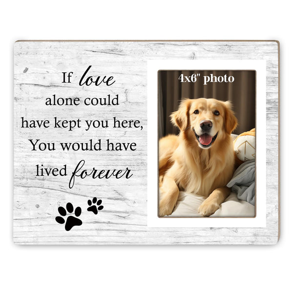 Itsoly Dog Memorial Picture Frame, Pet Sentiment Memorial Gifts for Loss of Dog, Pet Picture Frames Memorial, If Love Could Have Kept You Here You Would Have Lived Foreve, 4x6 Photo12P92