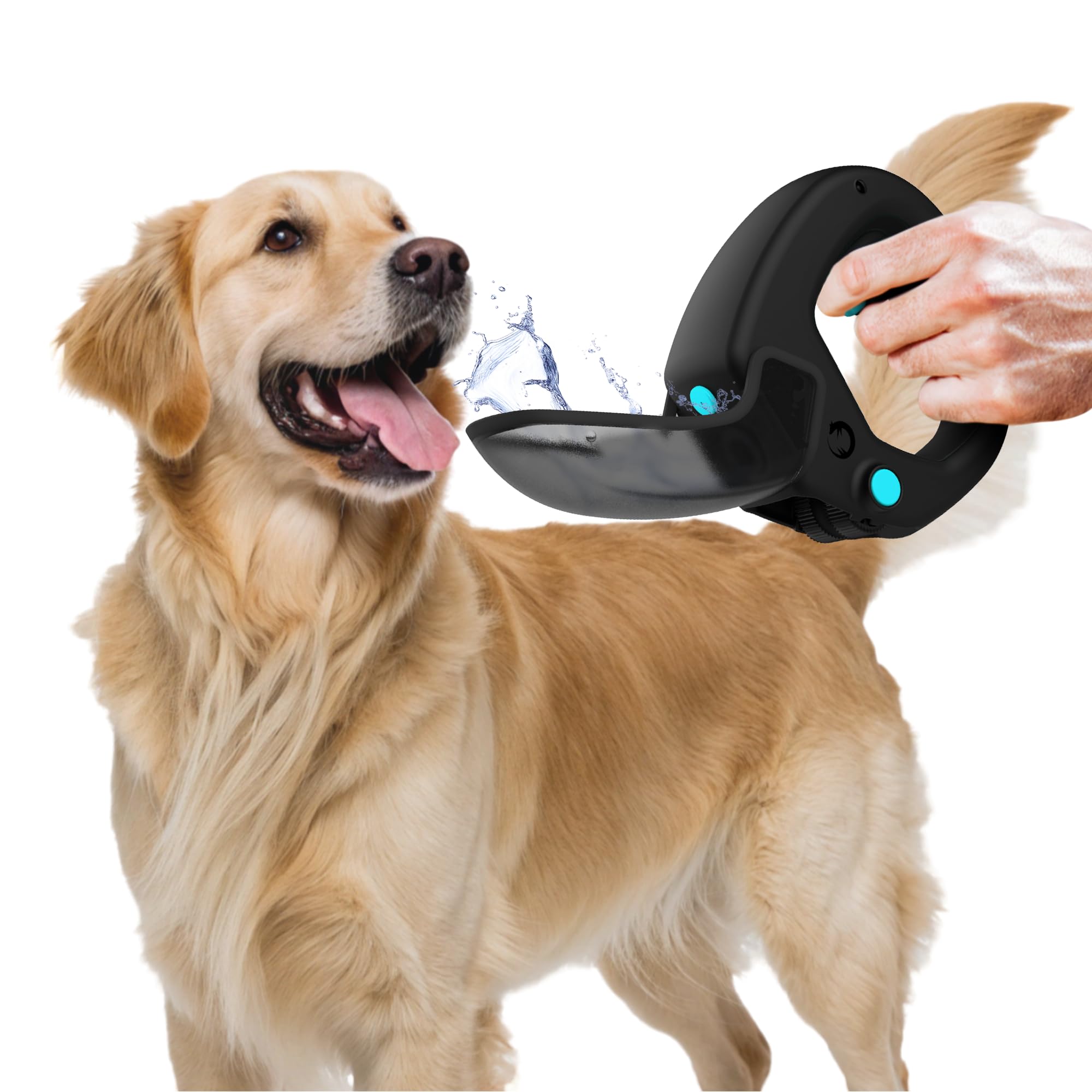 Portable Dog Water Bottle with Flip-Open Cup & Squirt Feature Without Leash – Leakproof Water Dispenser Attaches to Leash – Travel Bowl for Dogs for Hikes, Walks, Outdoor Use – 12 oz