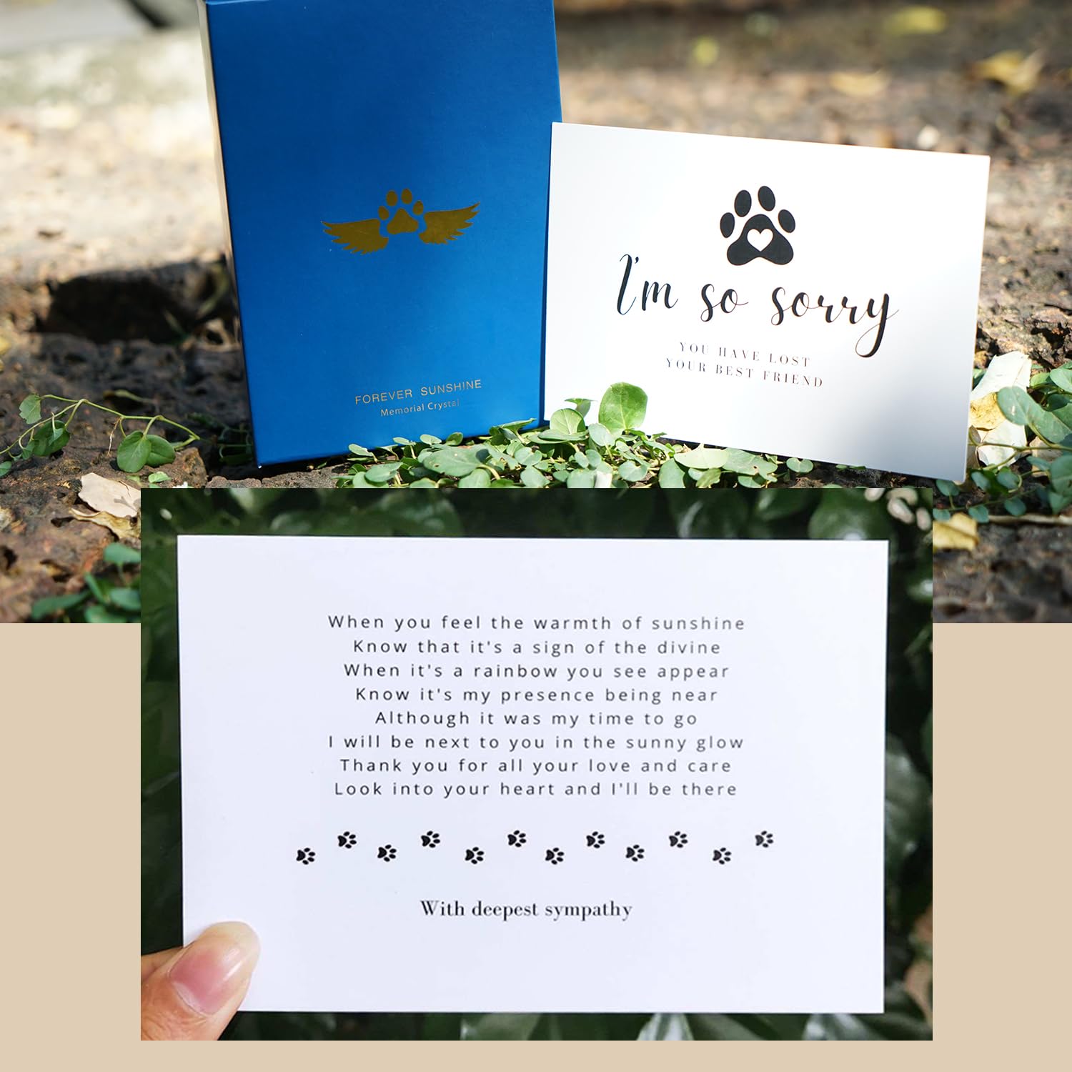 Dog Memorial Gifts for Loss of Dog Pet Sympathy Gift Suncatcher, Dog Memorial Gifts, Loss of Pet Memorial Keepsake - Dog Bereavement Gift - Clear