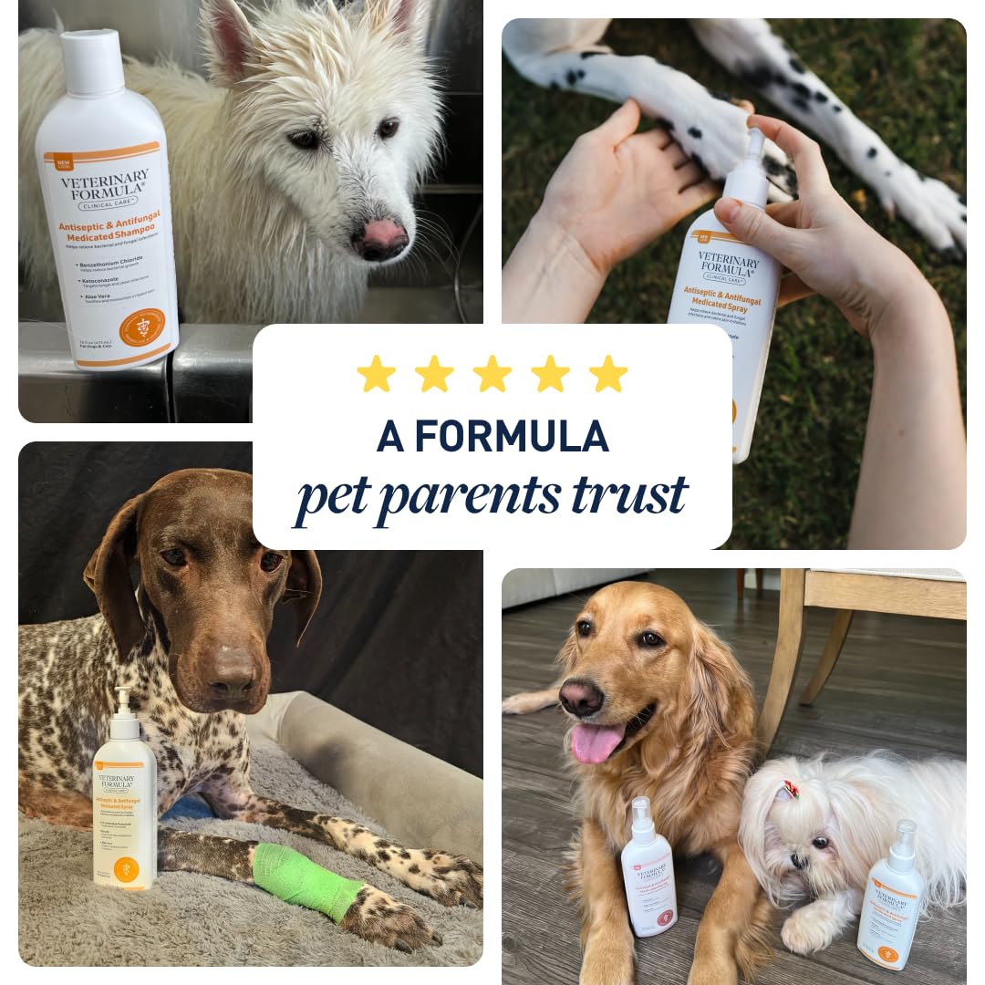 Veterinary Formula Clinical Care Antiseptic and Antifungal Medicated Spray for Dogs & Cats, 8 Fl Oz (1 Pack)