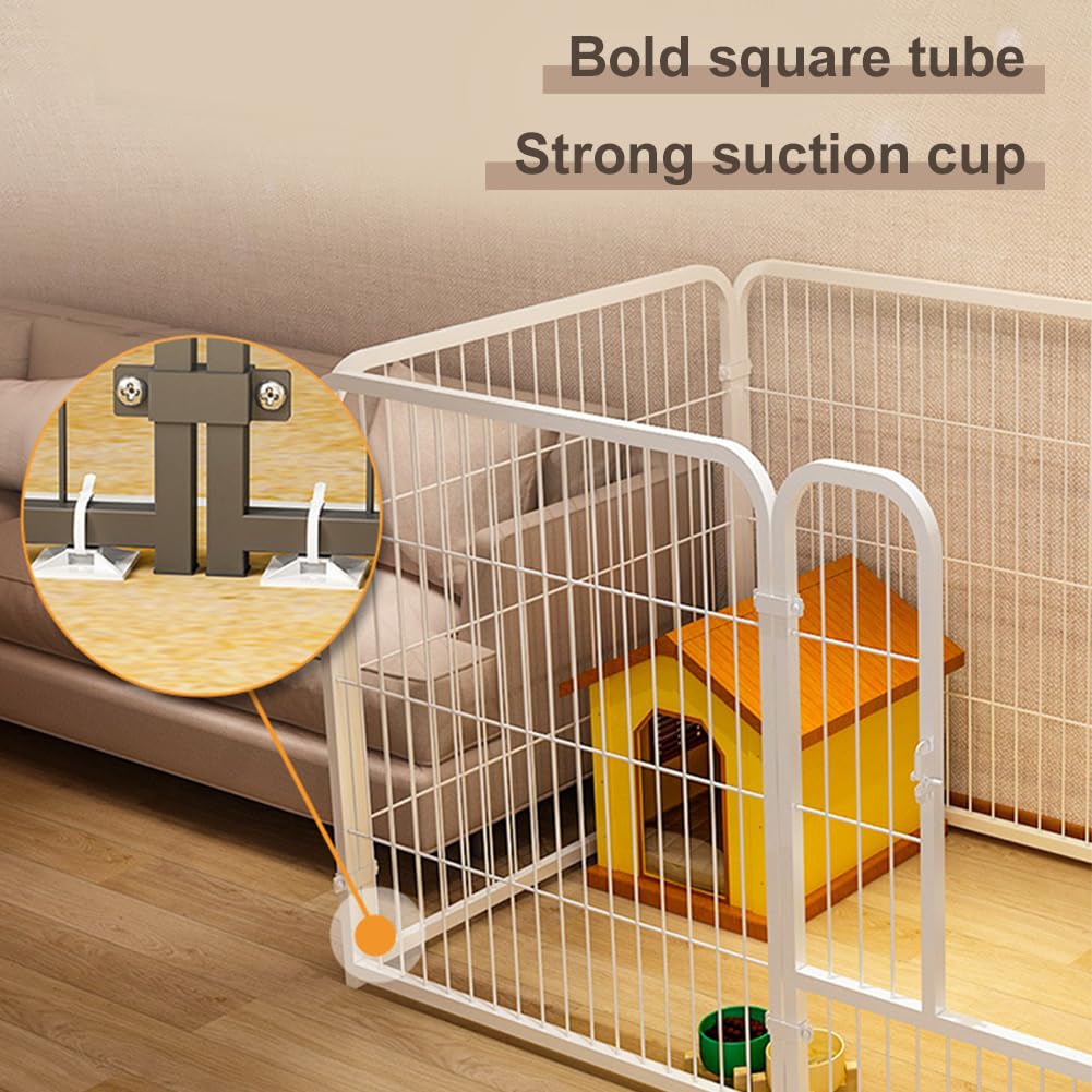 Dog Playpen for Indoor & Outdoor, 6 Panels Heavy Duty Dog Playpen, Foldable Metal Pet Play Pen Exercise Pen, Stainless Steel Pet Fence Barrier for Dog Cat Rabbit Indoor Outdoor Home Yard