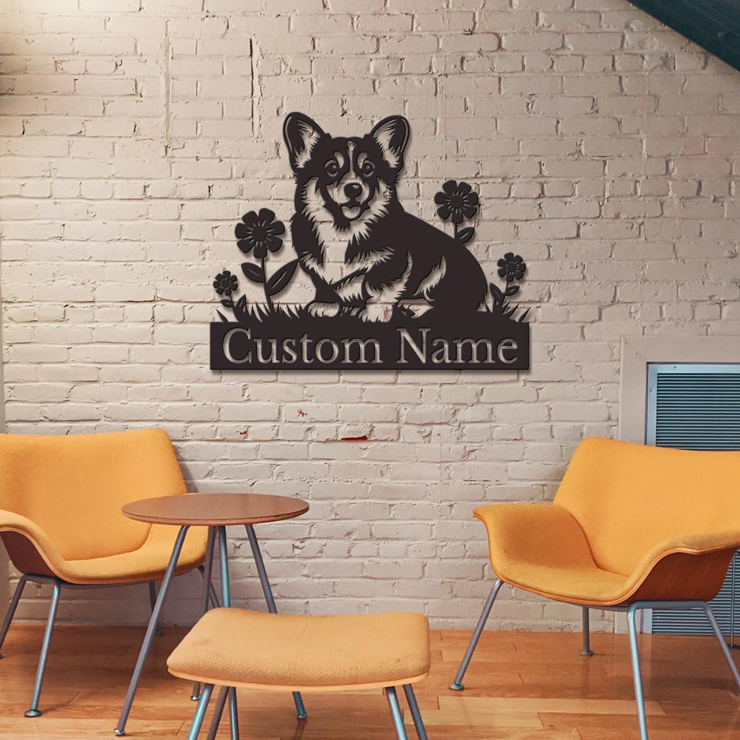 Personalized Custom Dog Metal Wall Decor Art, Name Sign, Personalized Decor Art, Dog Lover Gift, Office Wall Sign, Metal Monogram (Style B)