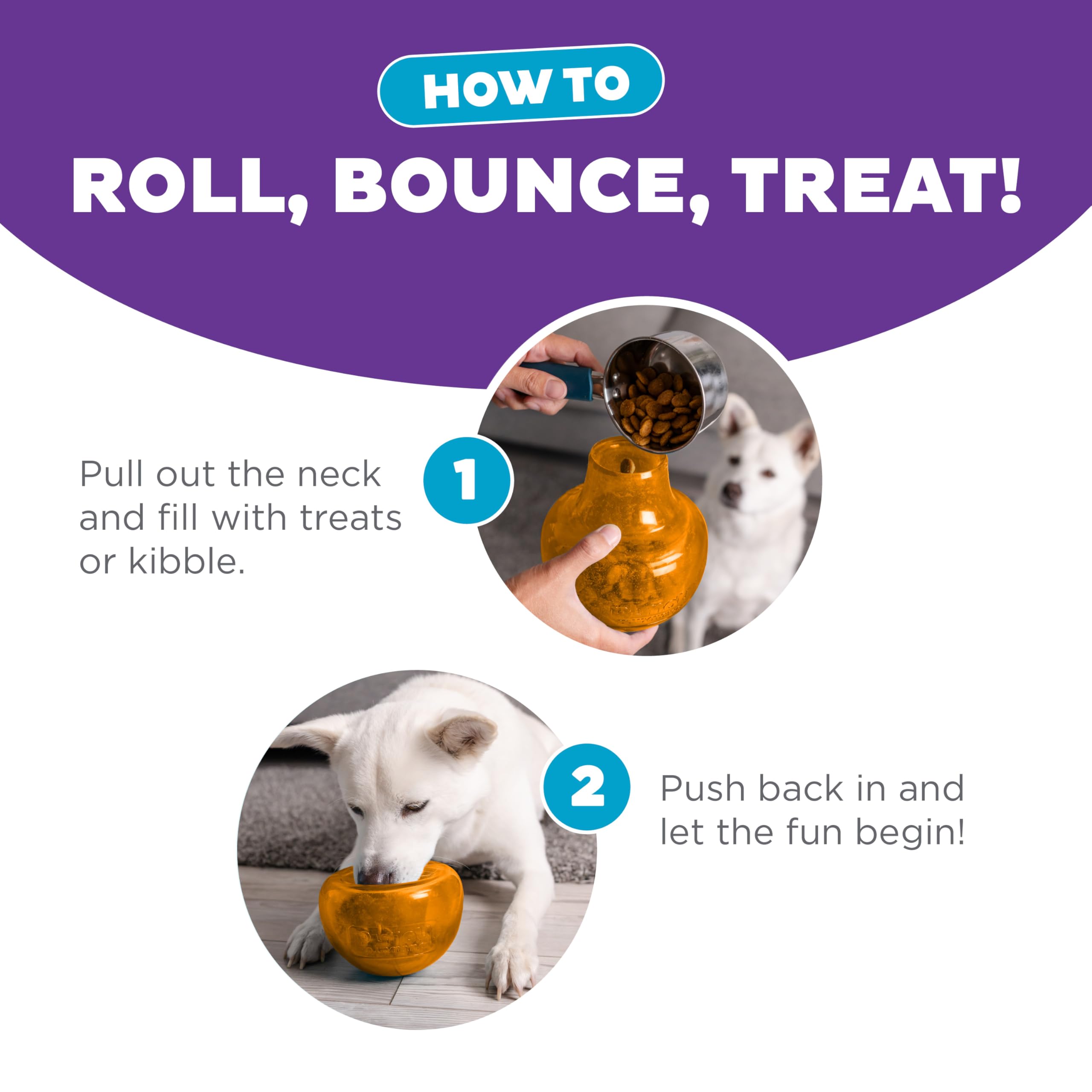 Outward Hound by Planet Dog Snoop Dog Toy – Treat‑Dispenser Puzzle Ball, Interactive Slow Feeder, Medium to Large Dogs, Bouncy & Mint-Infused, Orange, 5"