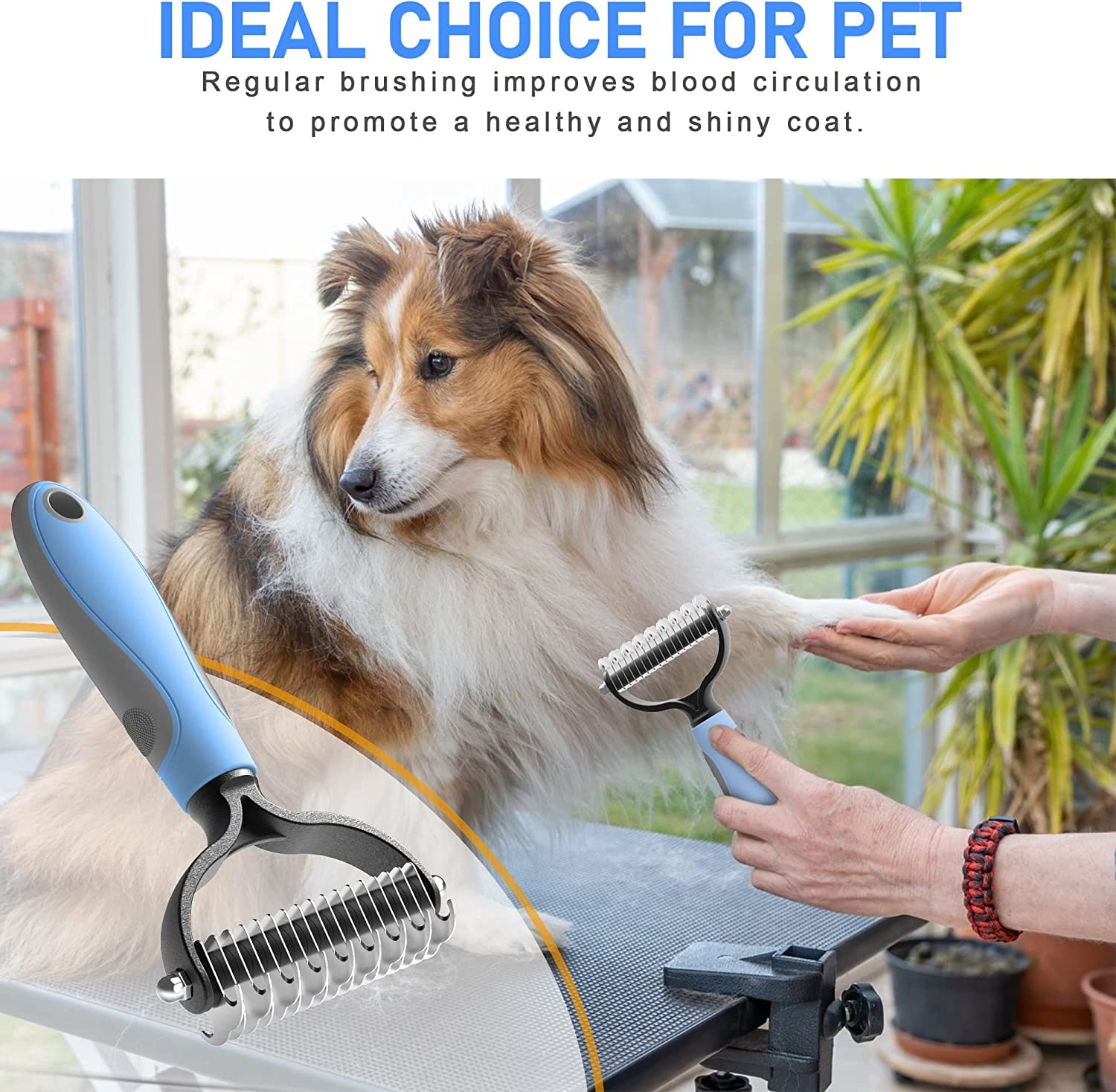 Pet Neat Pet Grooming Brush Effectively Reduces Shedding by Up to 95% Professional Deshedding Tool for Dogs and Cats