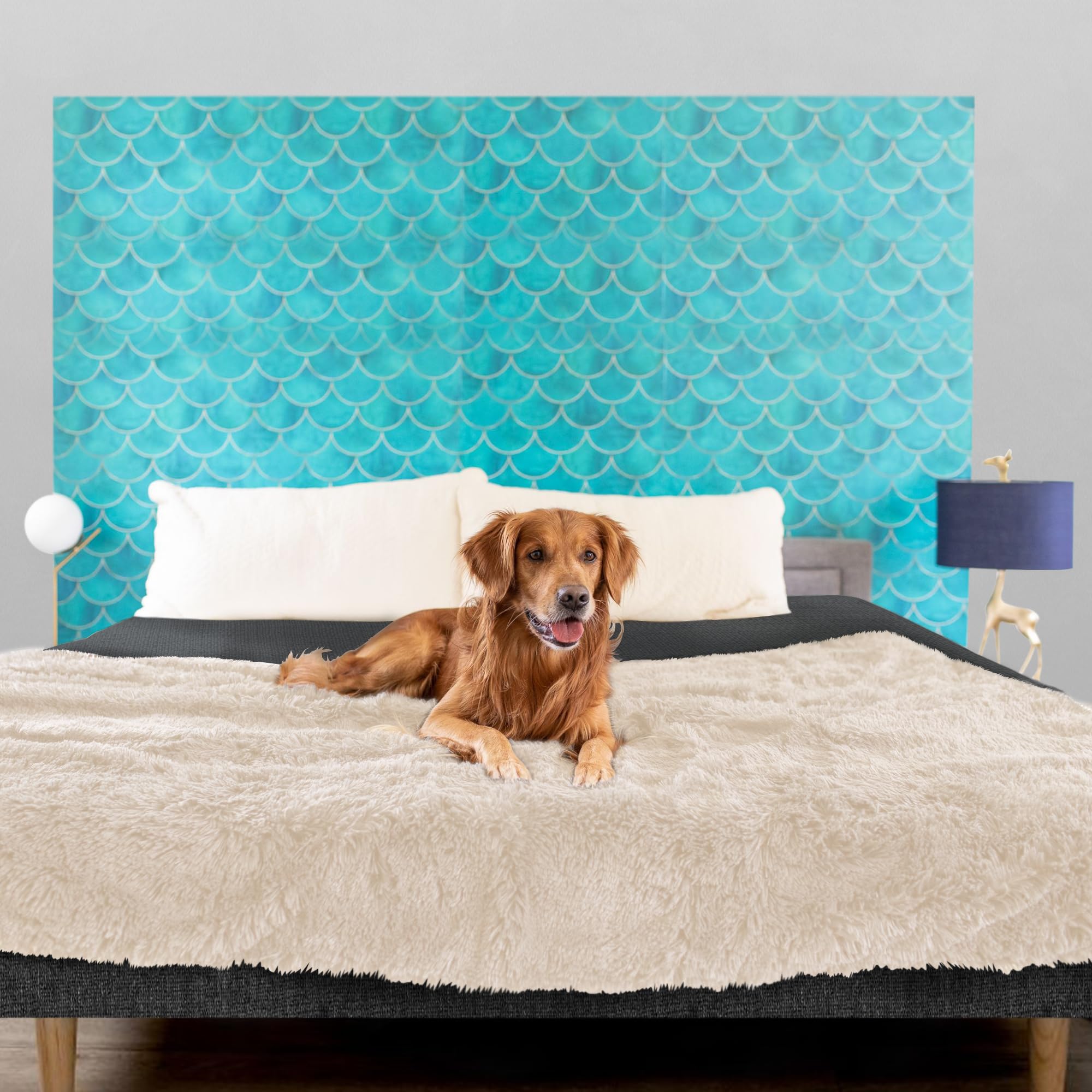 PawProof Fuzzy Pet Throw Blanket - Waterproof Blanket for Dogs & Cats - Faux Fur & Ultra-Soft Microsuede