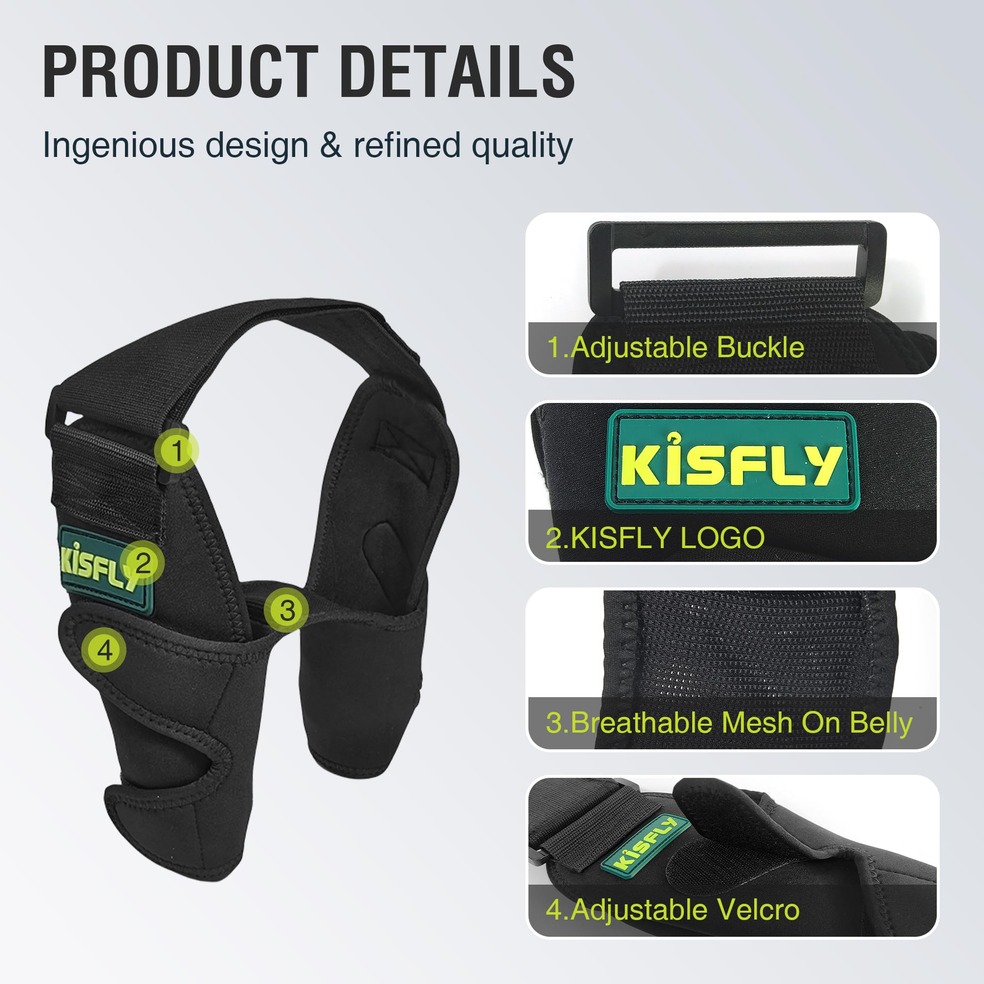 KISFLY No Pull Dog Harness - Reflective, Adjustable Soft Padded Vest with Handle - Black L