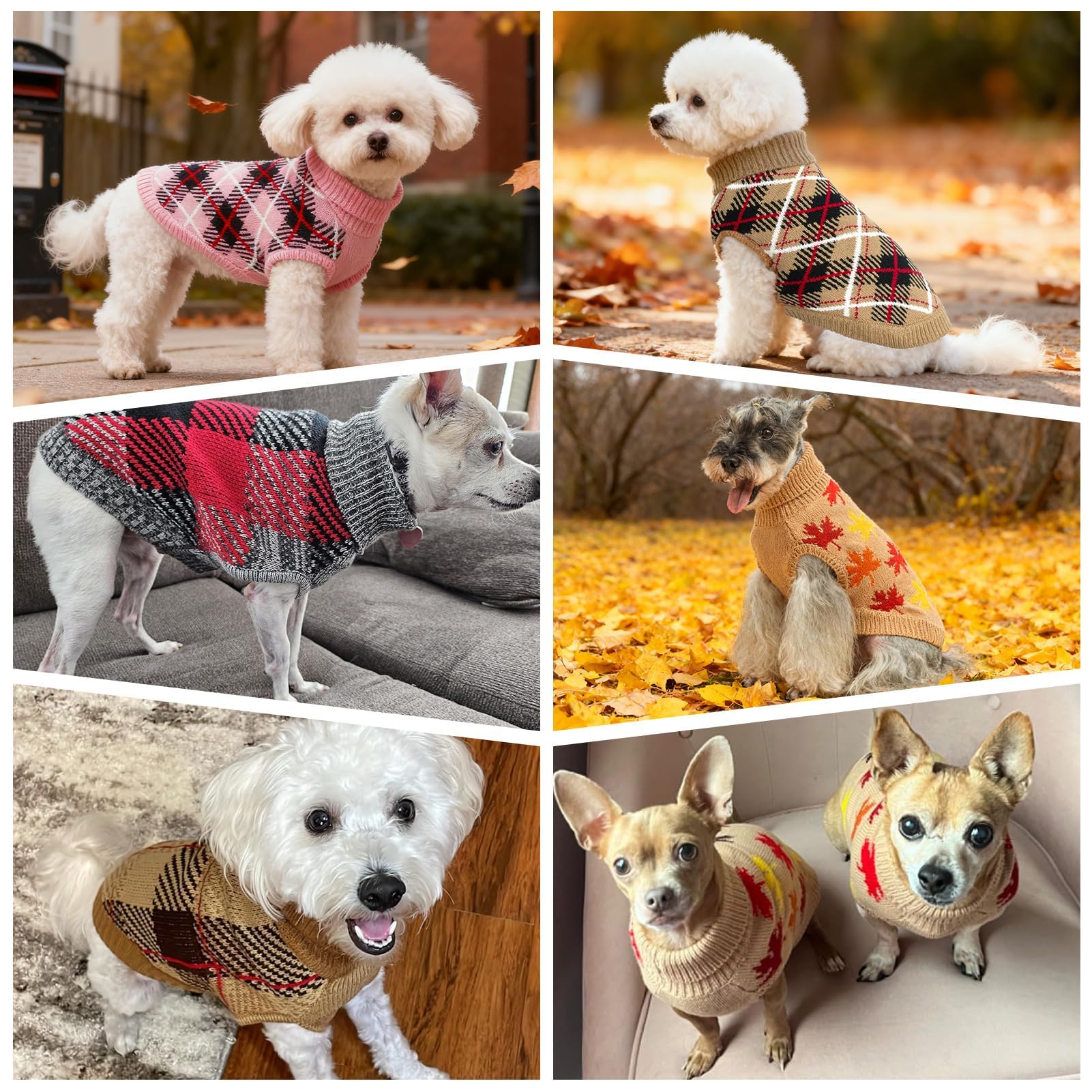 BEAUTYZOO Dog Sweater for Large Dogs, Fleece Dog Knitted Pullover Sweater for Girls Boys, Fall Winter Warm Soft Turtleneck Puppy Clothes Apparel, Cold Weather Knitwear with Leash Hole, Beige L