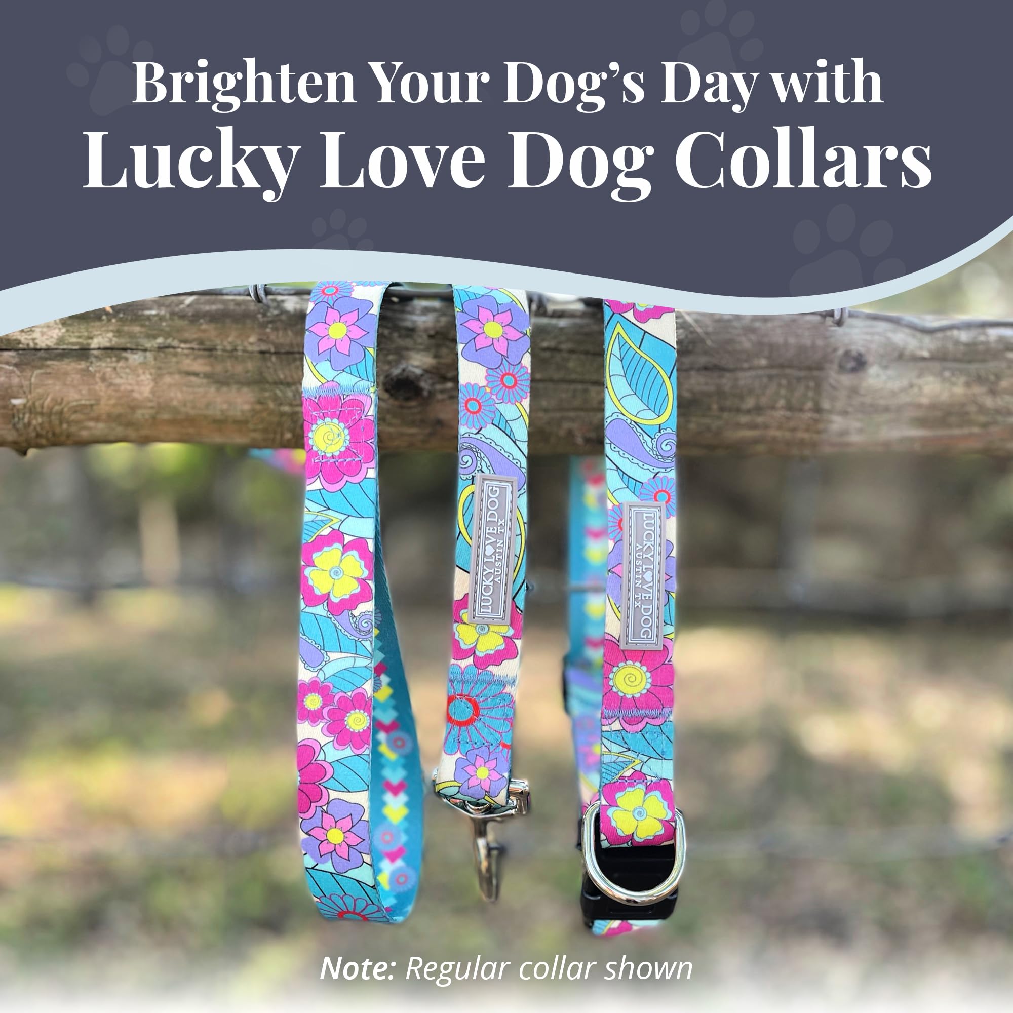 Lucky Love Dog Martingale Collar, Premium No Slip Martingale Collar for Large Dogs, Great for Whippets, Greyhounds, and More (Caroline, Large)