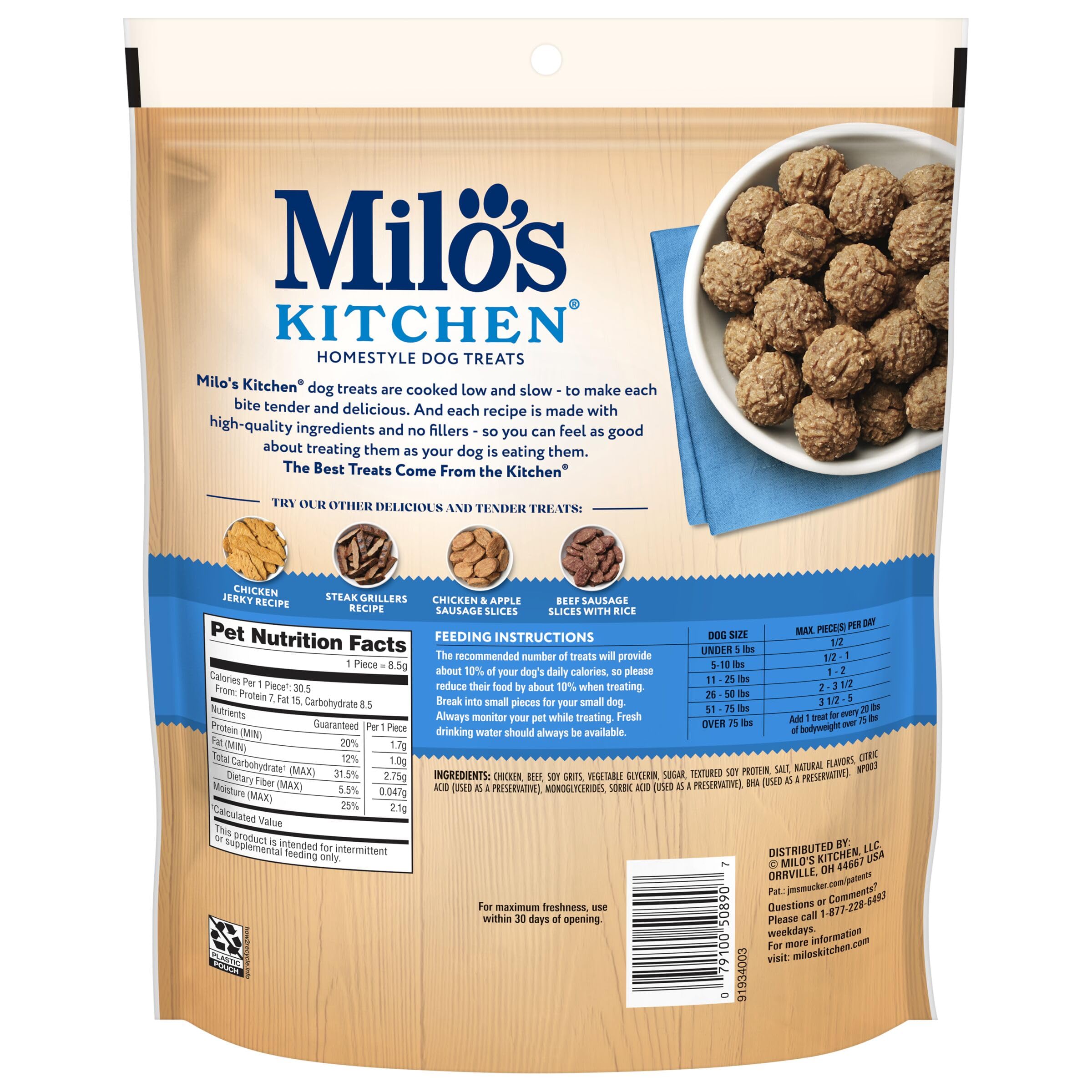 Milo's Kitchen Chicken Meatballs Dog Treats, 18-Ounce