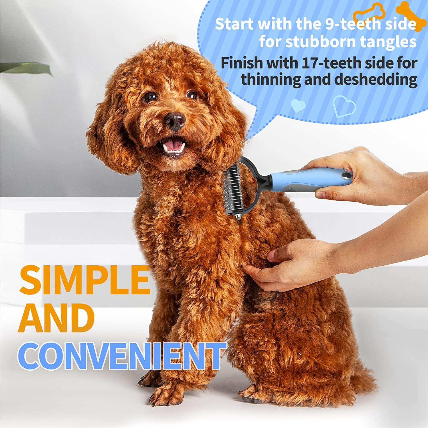 Pet Neat Pet Grooming Brush Effectively Reduces Shedding by Up to 95% Professional Deshedding Tool for Dogs and Cats