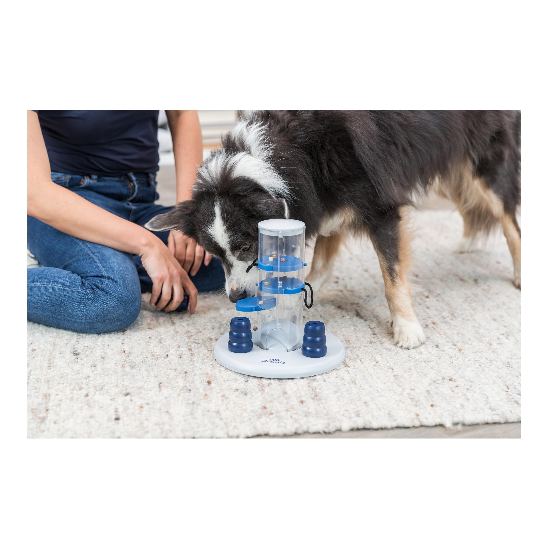 TRIXIE Gambling Tower Dog Activity Interactive Toy, Level 2 Food Puzzle Game, Brain Teasing Treat Dispenser, IQ and Mental Development Toy for Smart Dogs, Enrichment Toy for Boredom Busting