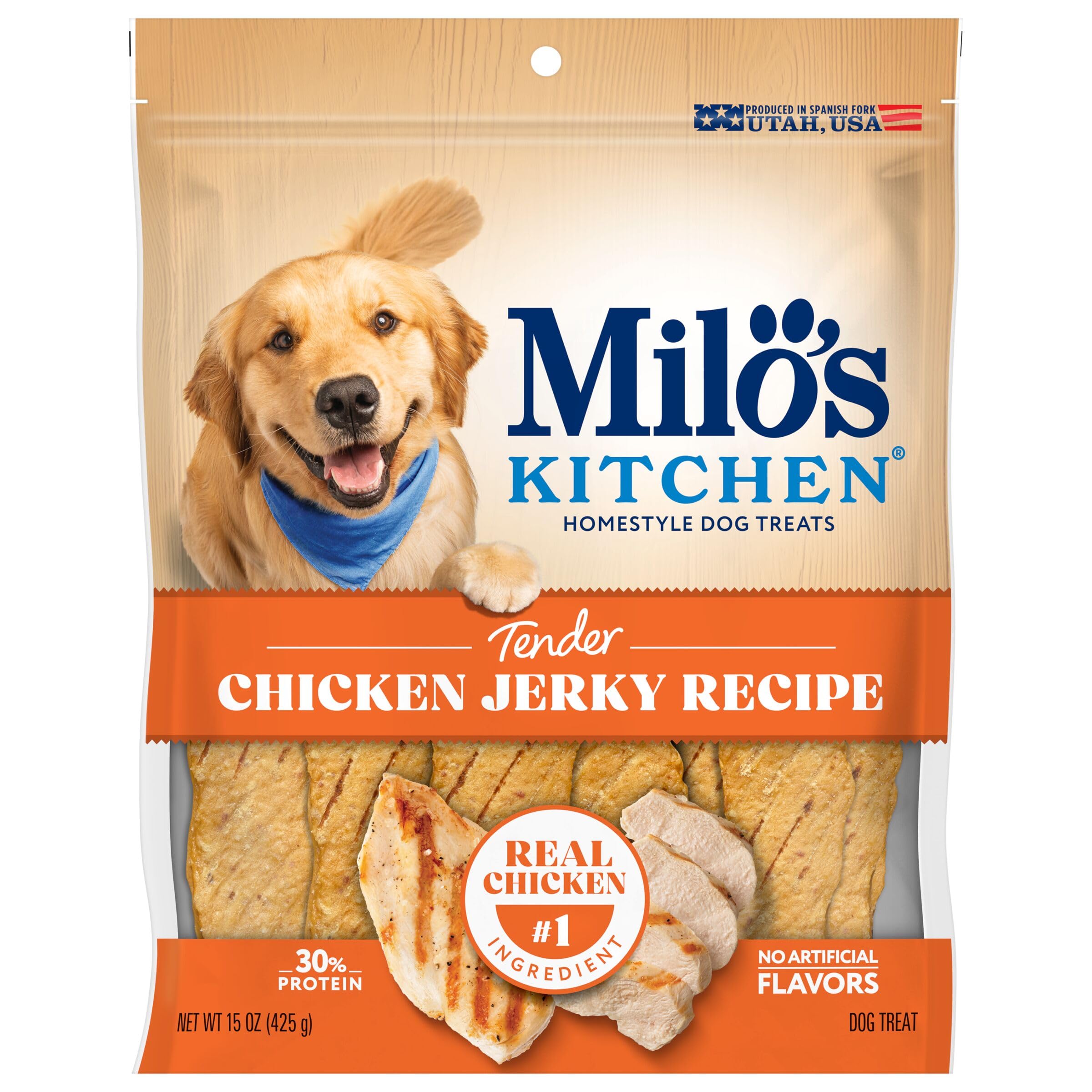Milo's Kitchen Chicken Jerky Strips Dog Treats, 15 Ounce