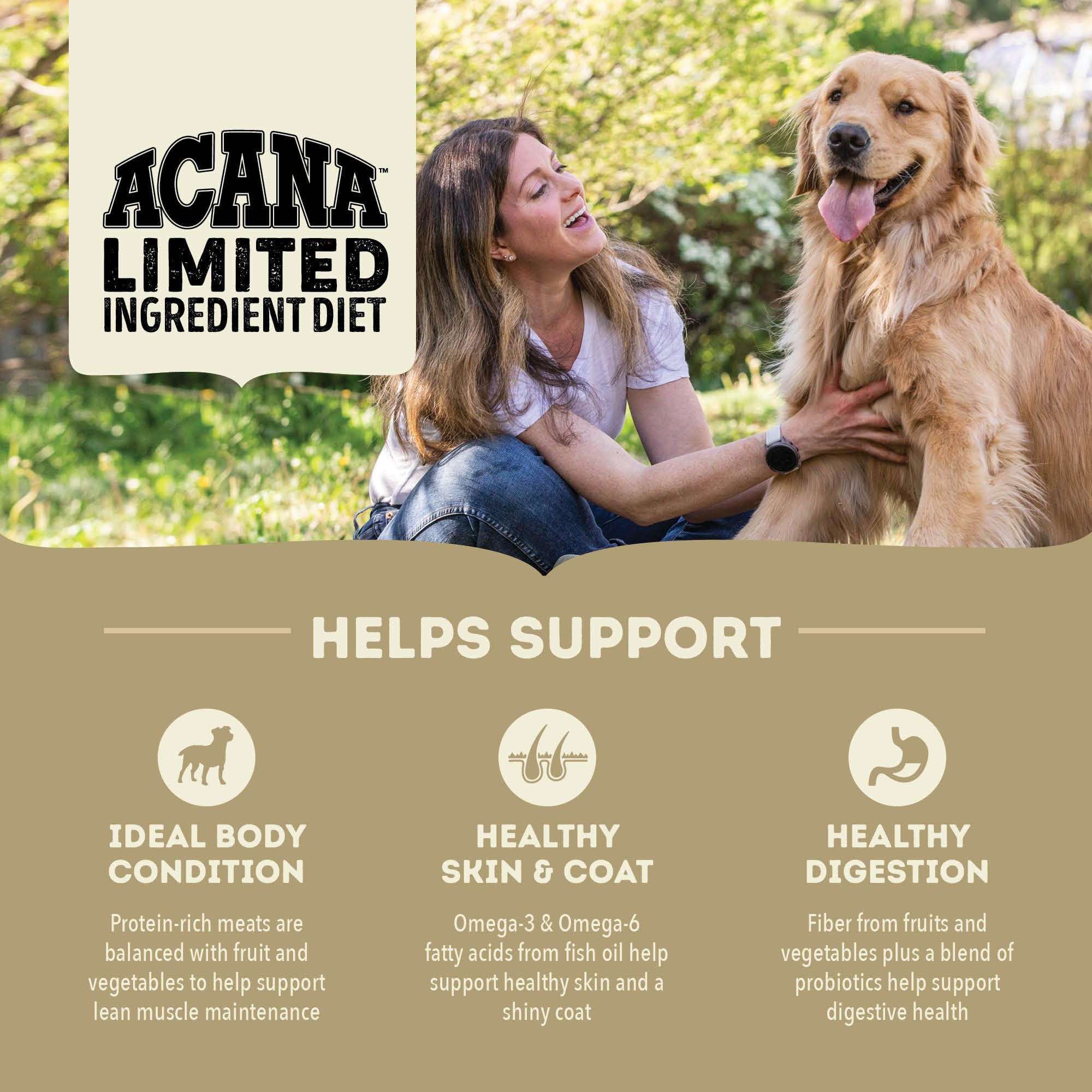 ACANA Singles Limited Ingredient Grain Free High Protein Dry Dog Food Duck & Pear Recipe 4.5lb Bag