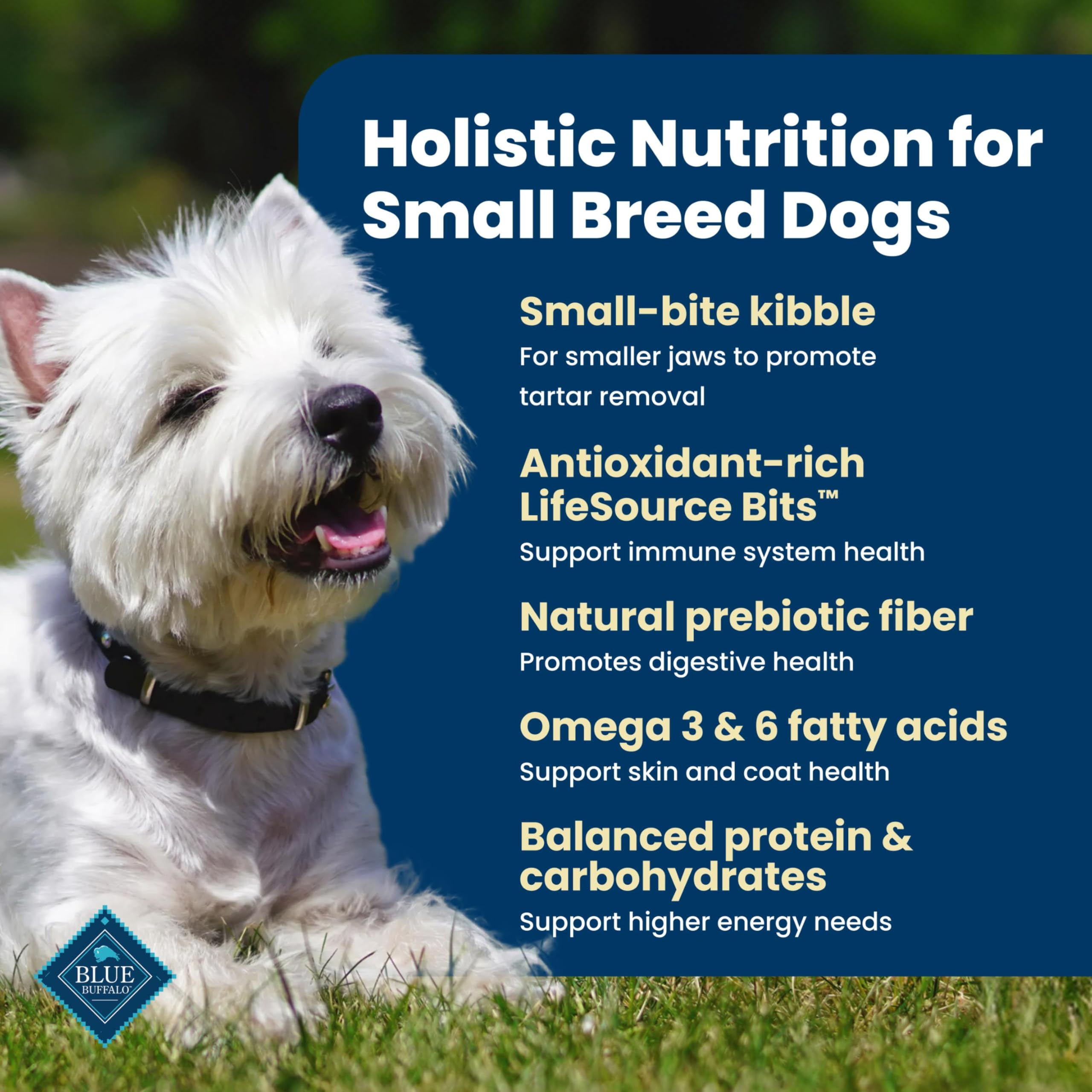Blue Buffalo Life Protection Formula Chicken & Brown Rice Small Breed Adult Dry Dog Food, Supports Immunity with Antioxidant-Rich LifeSource Bits, Promotes Healthy Muscles, Skin & Coat Health, 15 lbs.