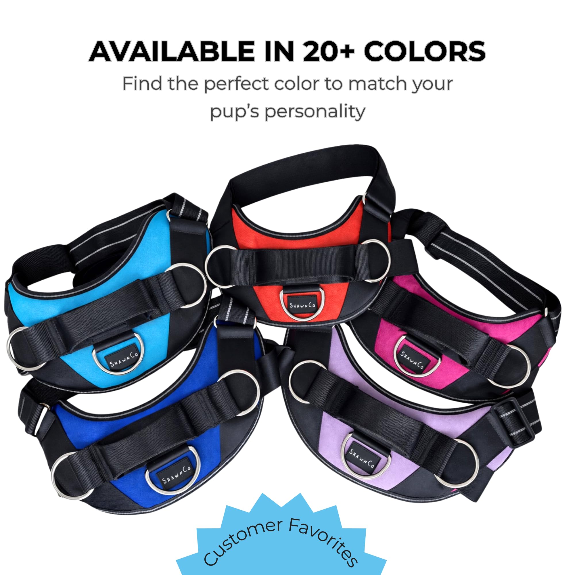 ShawnCo Essential Dog Harness, No-Pull Pet Vest with 3 Leash Clips, No Choke, Reflective, Adjustable and Padded, for Easy Walking and Training for Small, Medium and Large Dogs (Stars and Stripes, S)