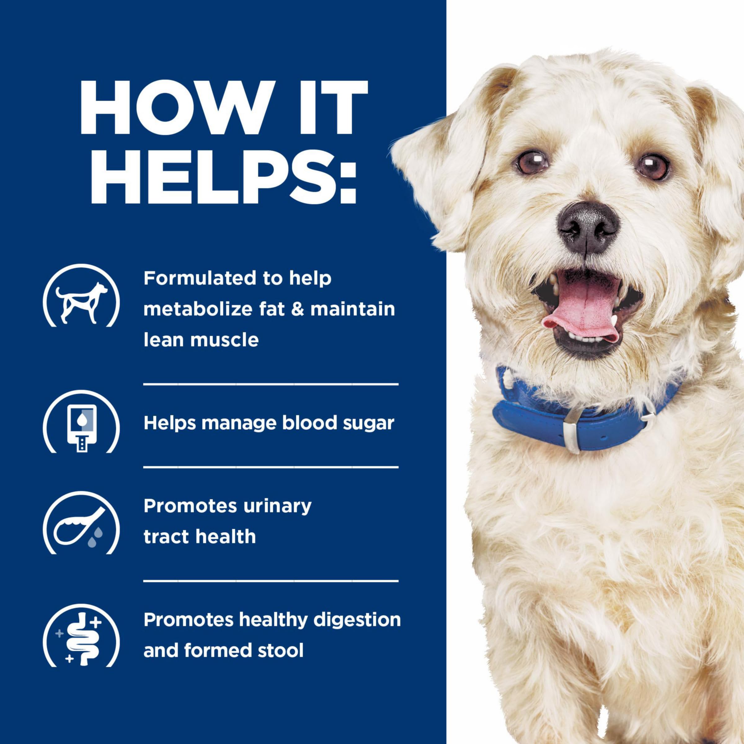Hill's Prescription Diet w/d Multi-Benefit Digestive/Weight/Glucose/Urinary Management Dry Dog Food, Chicken, 8.5 lb. Bag