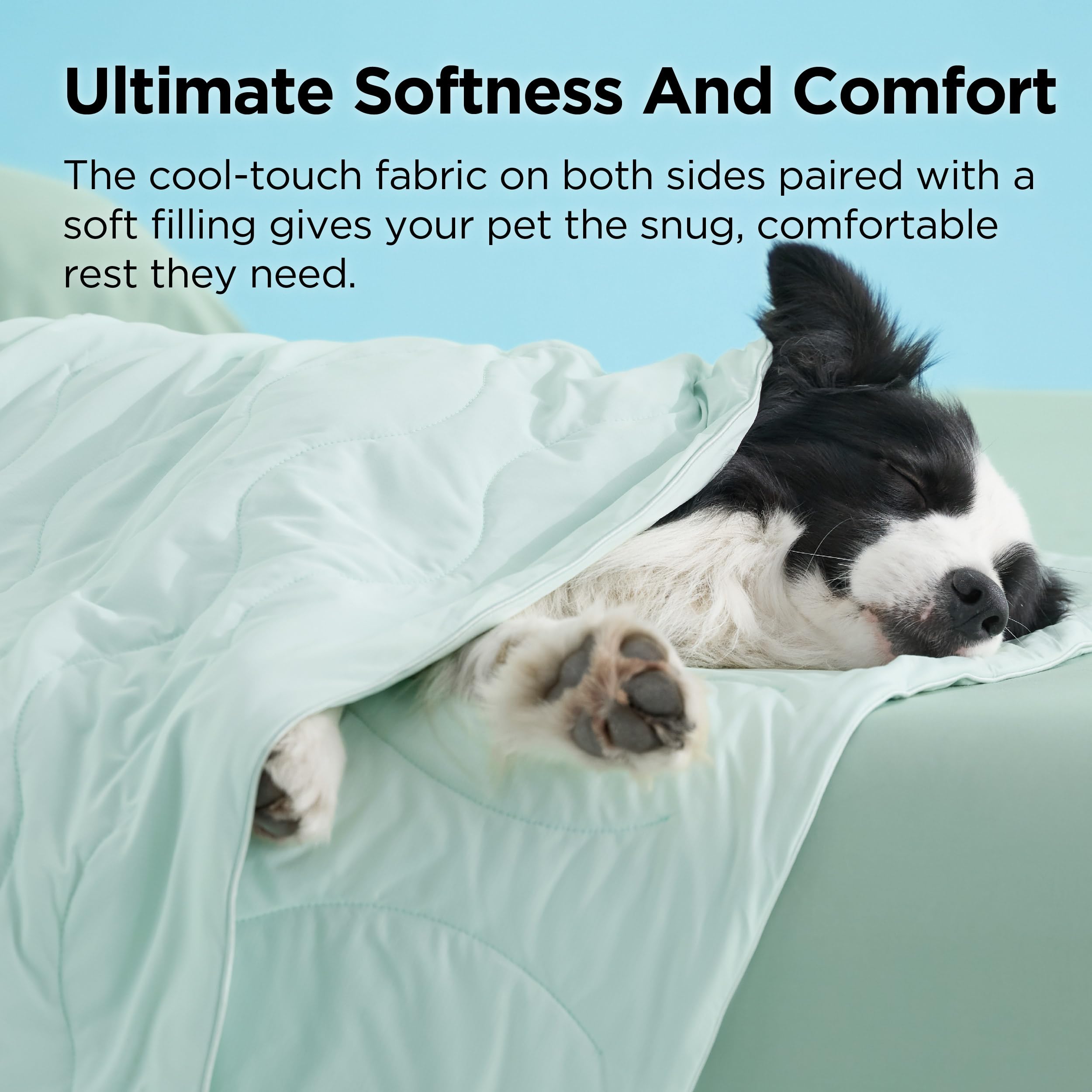 Bedsure Premium Cooling Blanket for Large Dog - Q-MAX>0.5, Breathable Summer Washable Cold Pet Mat, Soft Durable Self Cooling Dog Mat for Hot Weather, Turquoise Green, 40x50