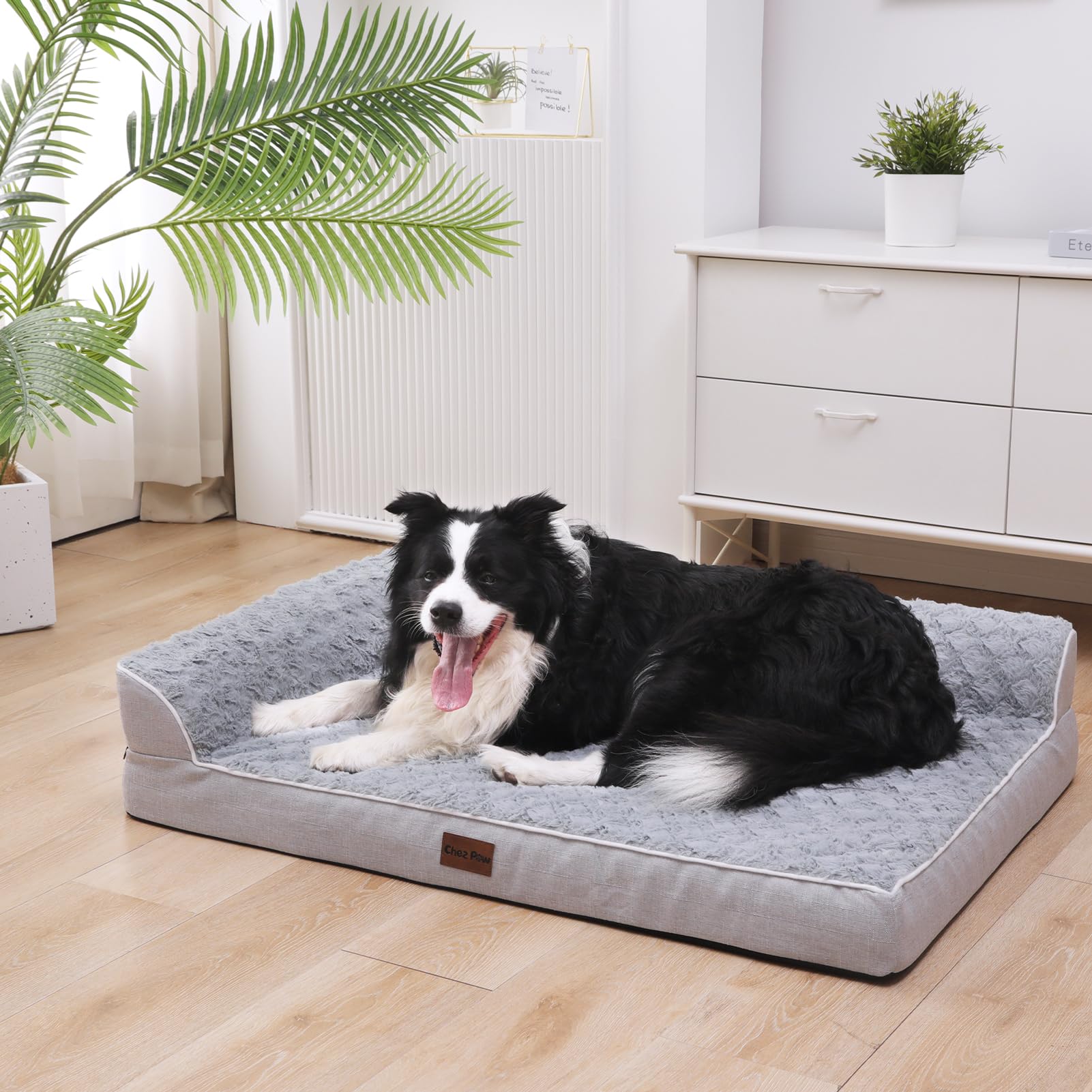 Chez Paw Orthopedic Dog Bed for Extra Large Dogs, XL Dog Beds with Comfy Bolsters, XLarge Waterproof Dog Bed with Removable Washable Cover and Nonskid Bottom, Pet Couch Bed for Extra Large Dogs