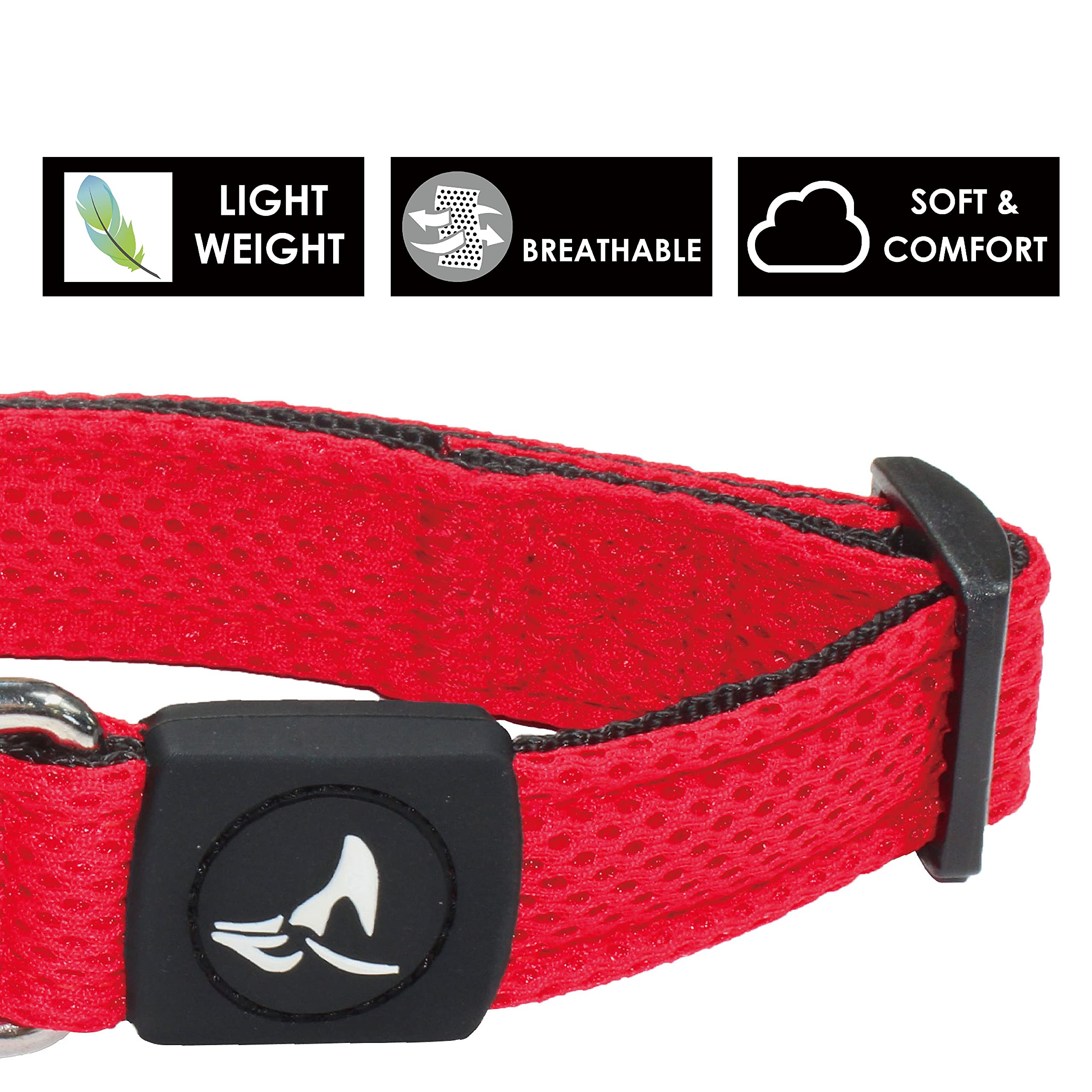 Kruz Pet Dog Collar for Small Dogs (3/4 in Width, 10.5–14.5) | Adjustable Padded Black Dog Collar with Heavy Duty D Ring | Soft Comfortable Fit for Puppies and Small Dogs | Small