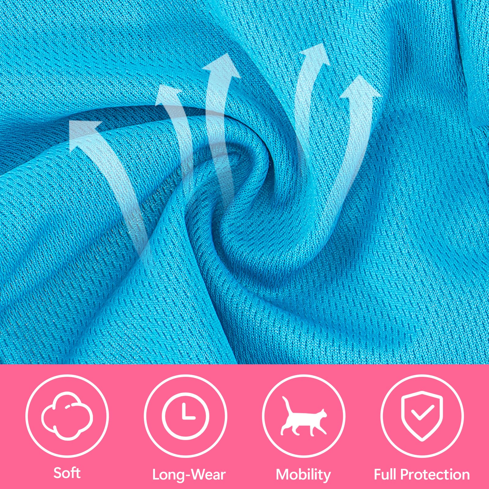 Coppthinktu Cat Recovery Suit Cat Onesie After Surgery, Breathable Cat Surgery Suit for Female Spay/Neuter, Kitten Surgical Recovery Body Suit Cone Alternative for Abdominal Wounds Blue Meidium