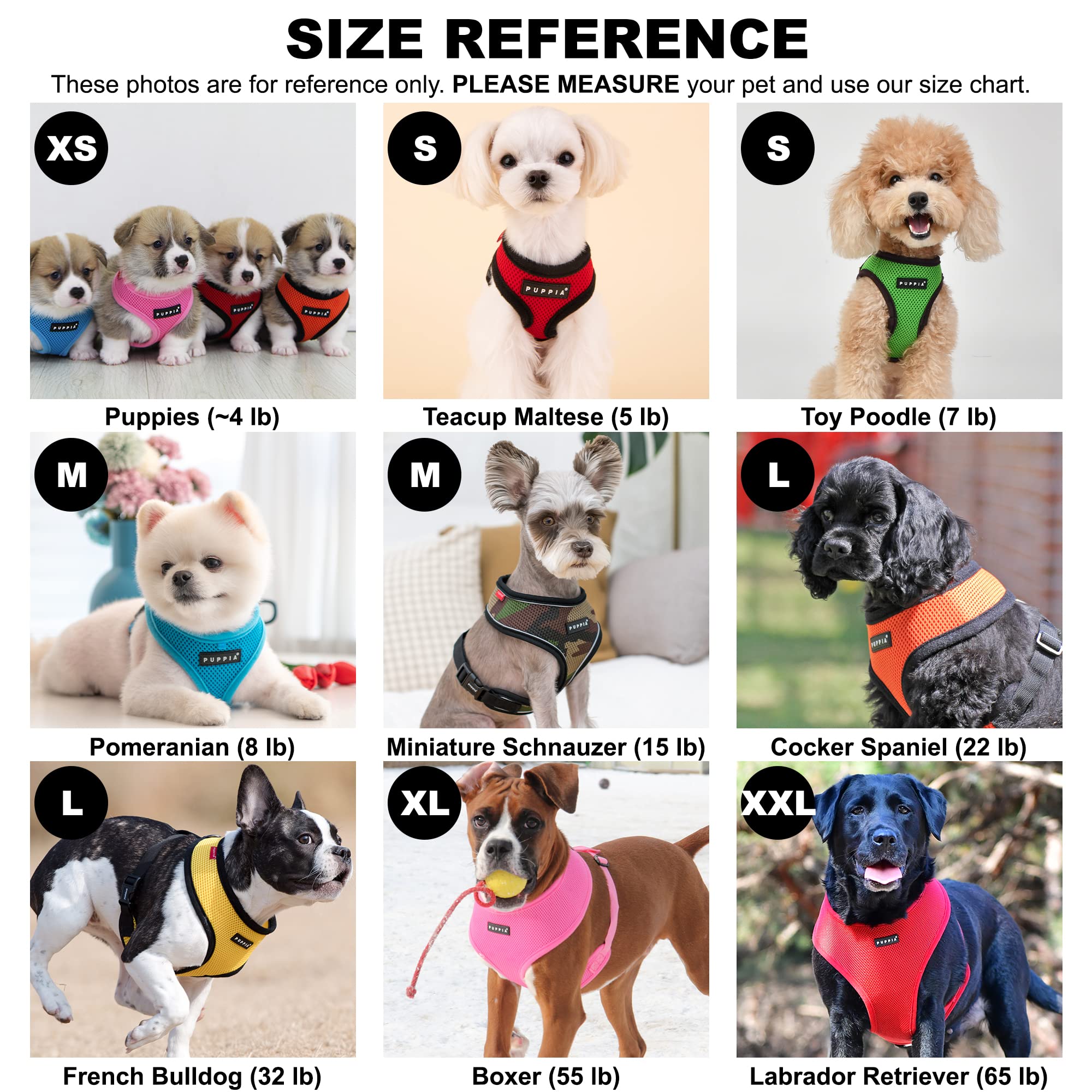 Puppia Soft Dog Harness No Choke Over-The-Head Triple Layered Breathable Mesh Adjustable Chest Belt and Quick-Release Buckle, Beige, Medium