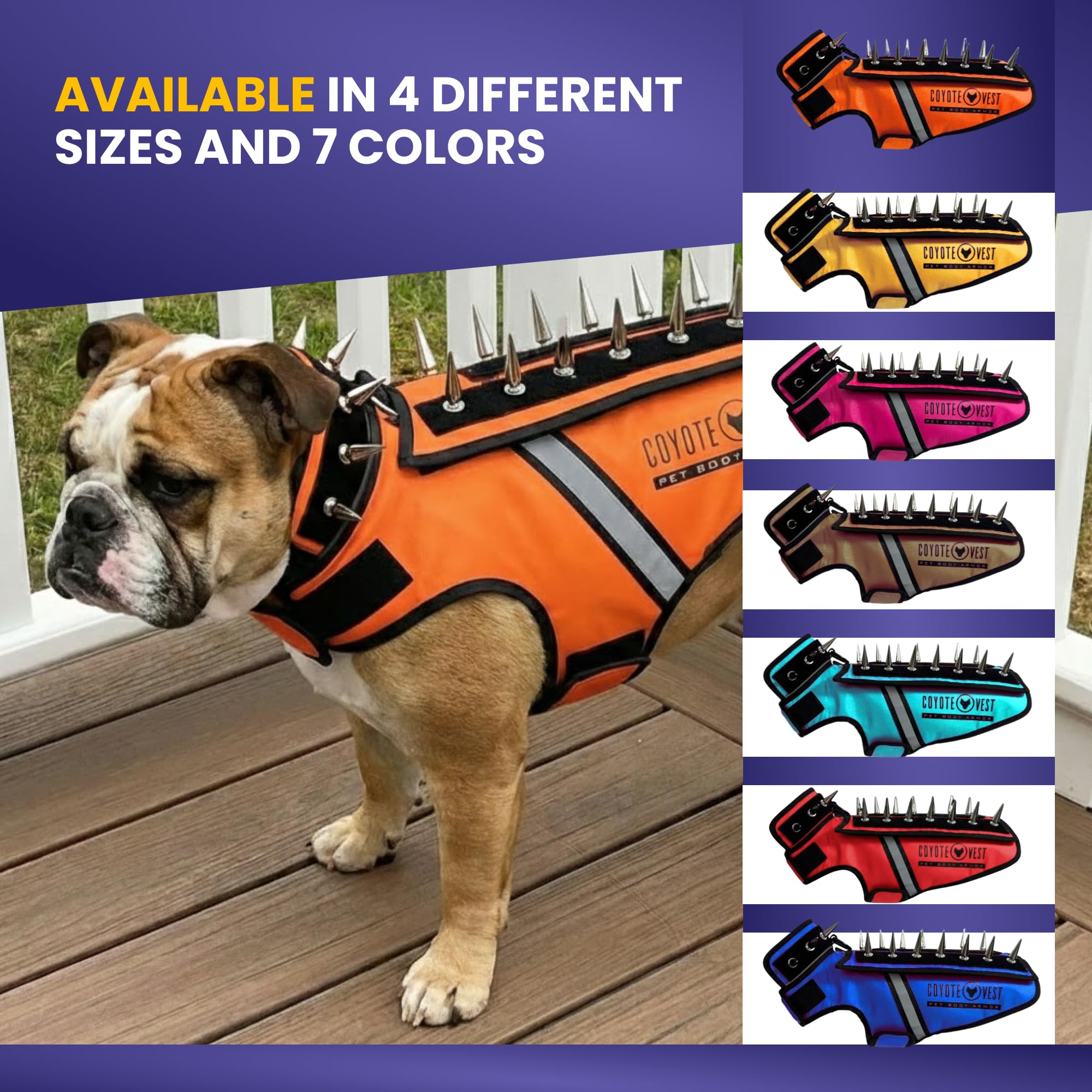 CoyoteVest HawkVest Dog Harness Bundle | Includes SpikeVest & HawkShield Release Pad | Stab-Resistant Protection from Coyotes, Aggressive Dogs & Birds of Prey | Made in USA