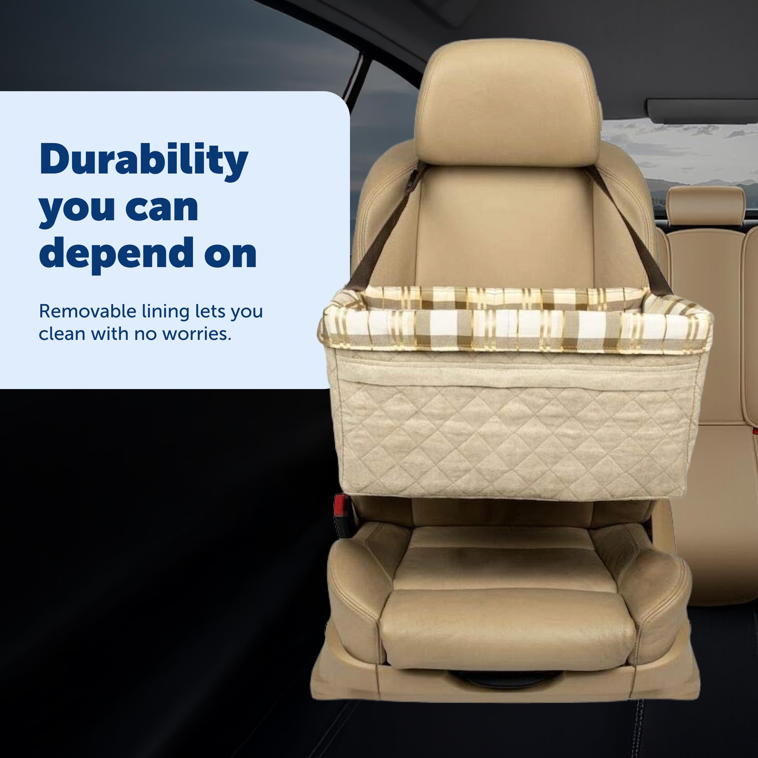 PetSafe Happy Ride Deluxe Hammock Seat Cover Durable Machine Washable Fits Most Cars, Trucks and SUVs Backseat Protection for Pet Paws, Scratches and Dog Hair