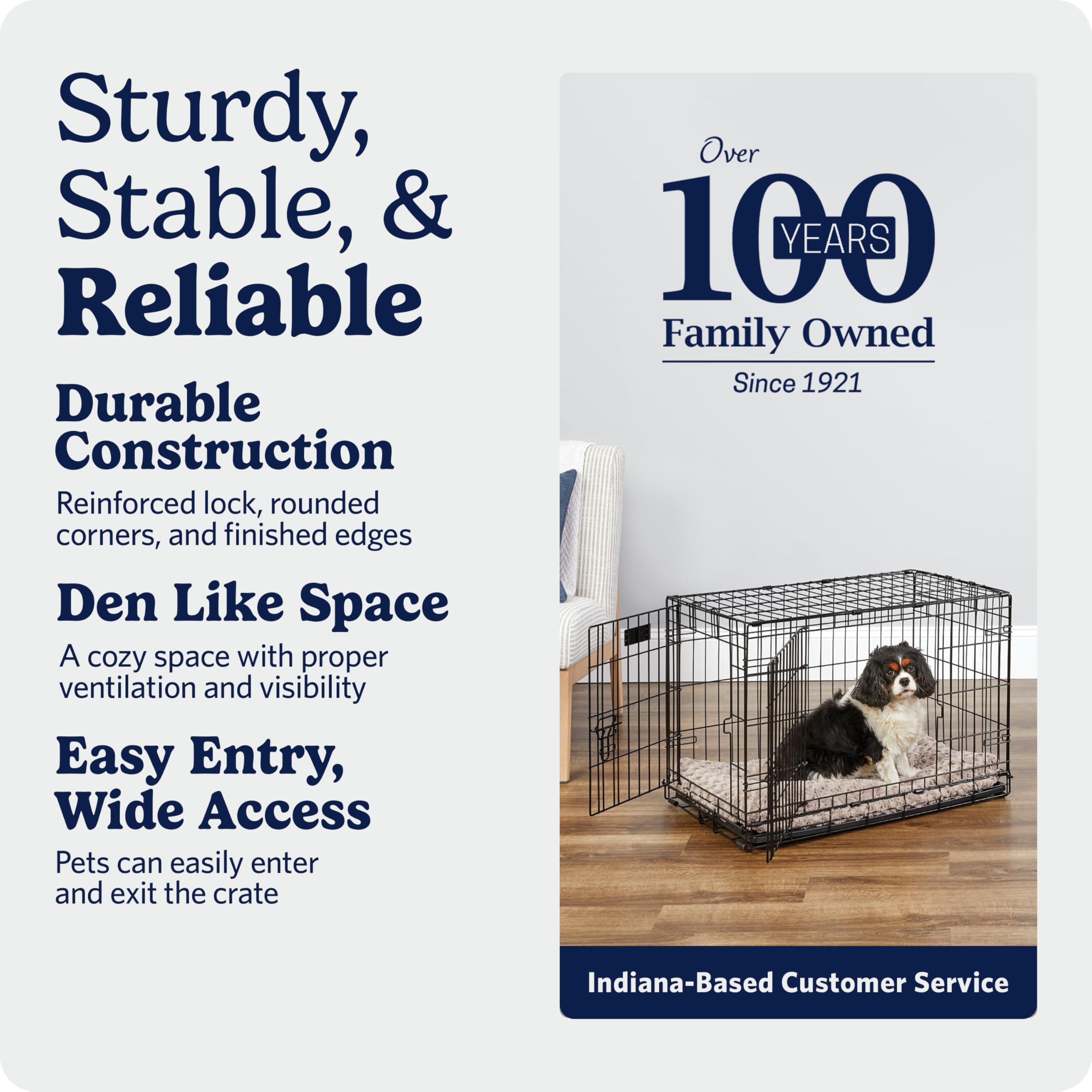 MidWest Homes for Pets 30-Inch iCrate for Medium Breeds, 21-40 lbs, Single Door Folding Dog Crate with Divider Panel, Leak-Proof Tray & Secure Latch, Portable, Durable & Easy to Assemble