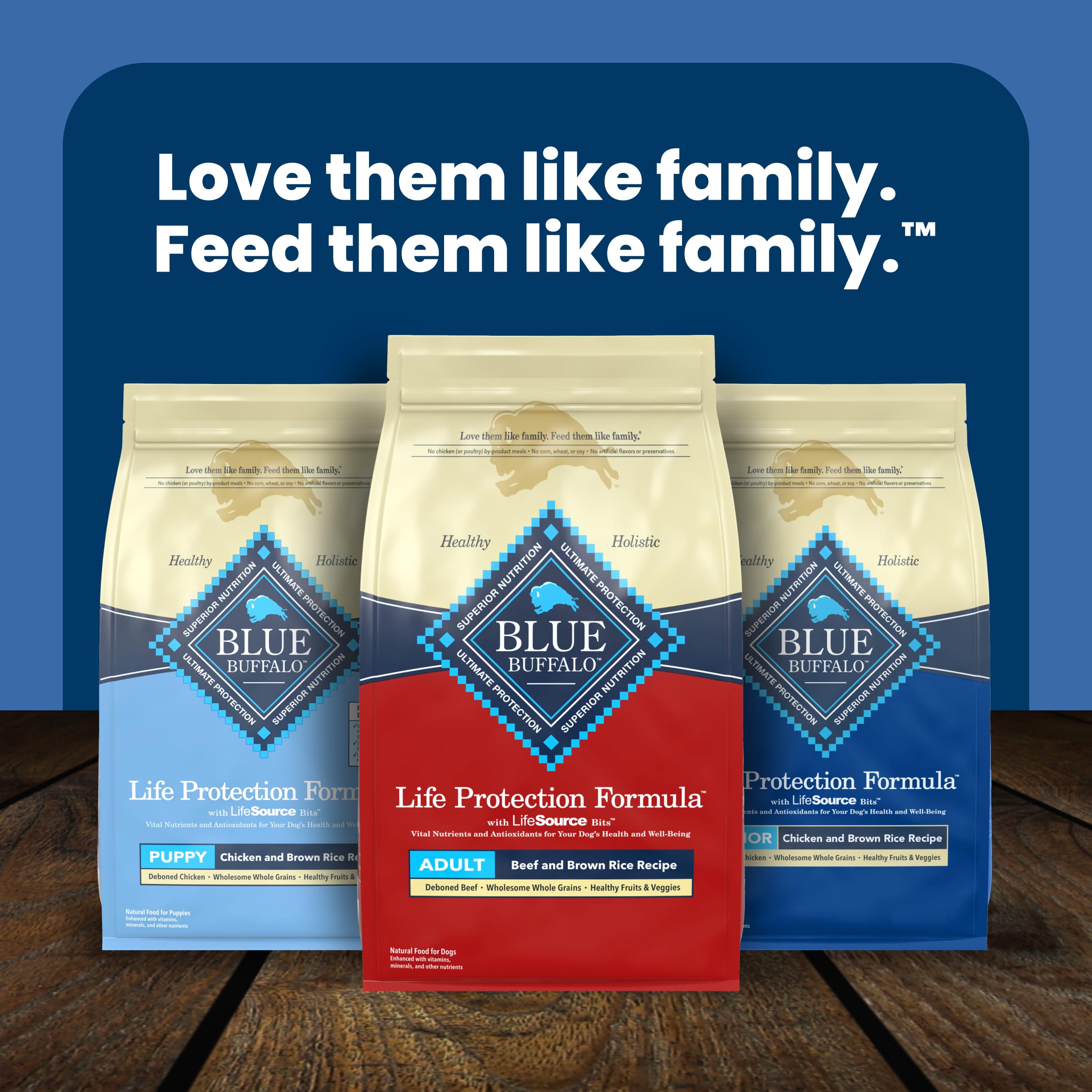 Blue Buffalo Life Protection Formula Beef & Brown Rice Adult Dry Dog Food, Supports Immunity with Antioxidant-Rich LifeSource Bits, Promotes Healthy Muscle Development, Skin & Coat Health, 5 lbs.