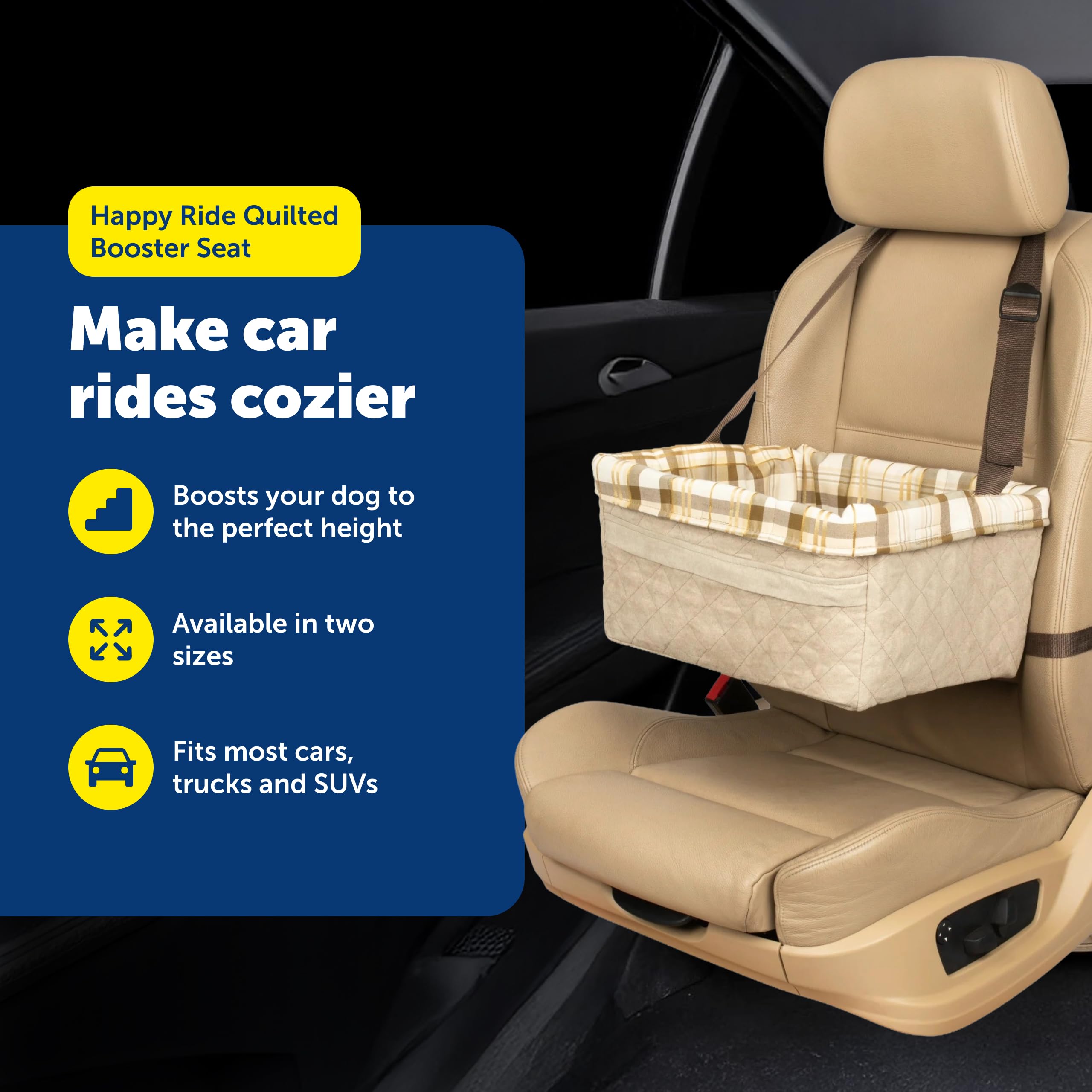 PetSafe Happy Ride Deluxe Hammock Seat Cover Durable Machine Washable Fits Most Cars, Trucks and SUVs Backseat Protection for Pet Paws, Scratches and Dog Hair