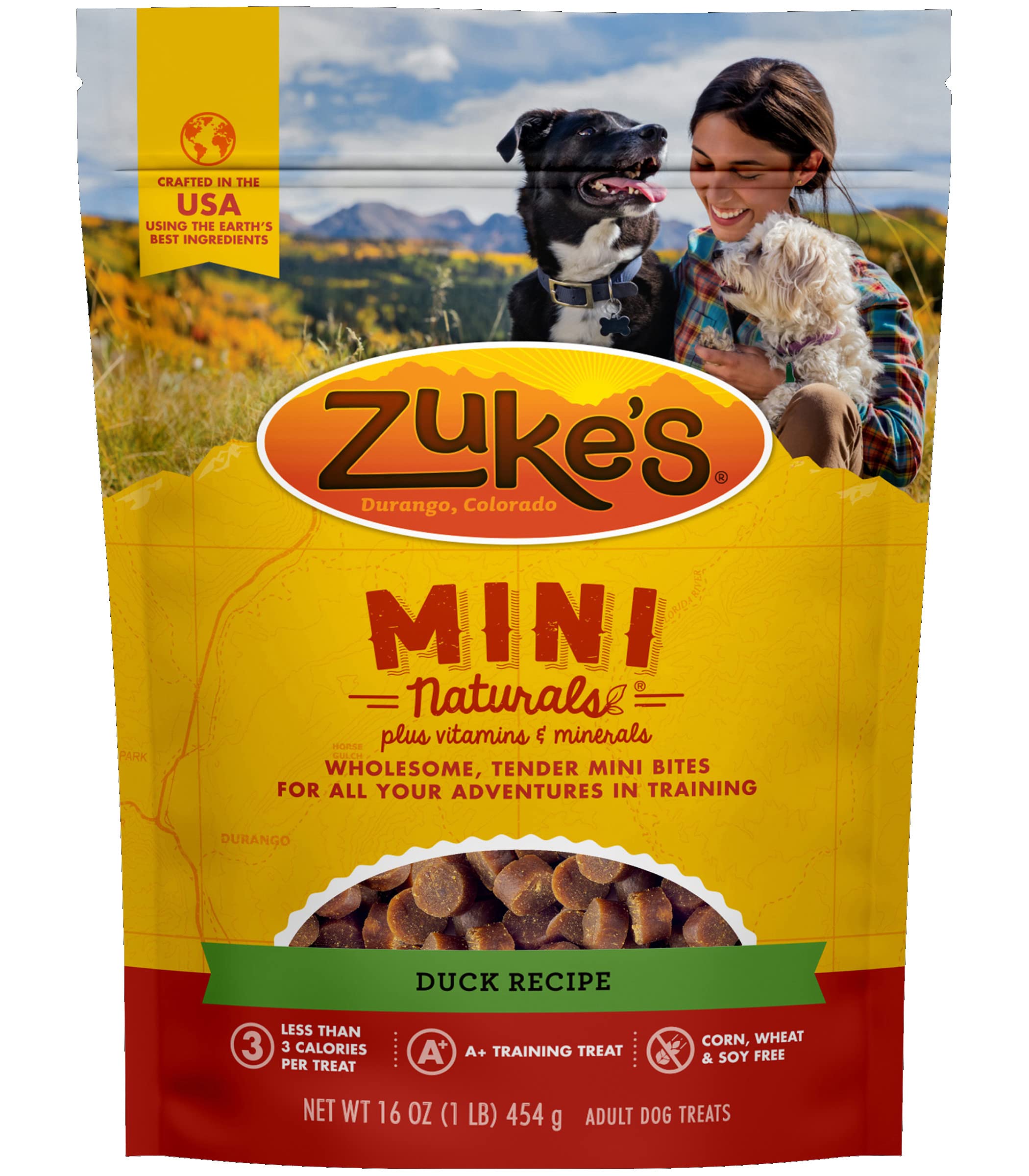Zuke's Mini Naturals Training Dog Treats Duck Recipe, 16 OZ Bag (Pack of 2)