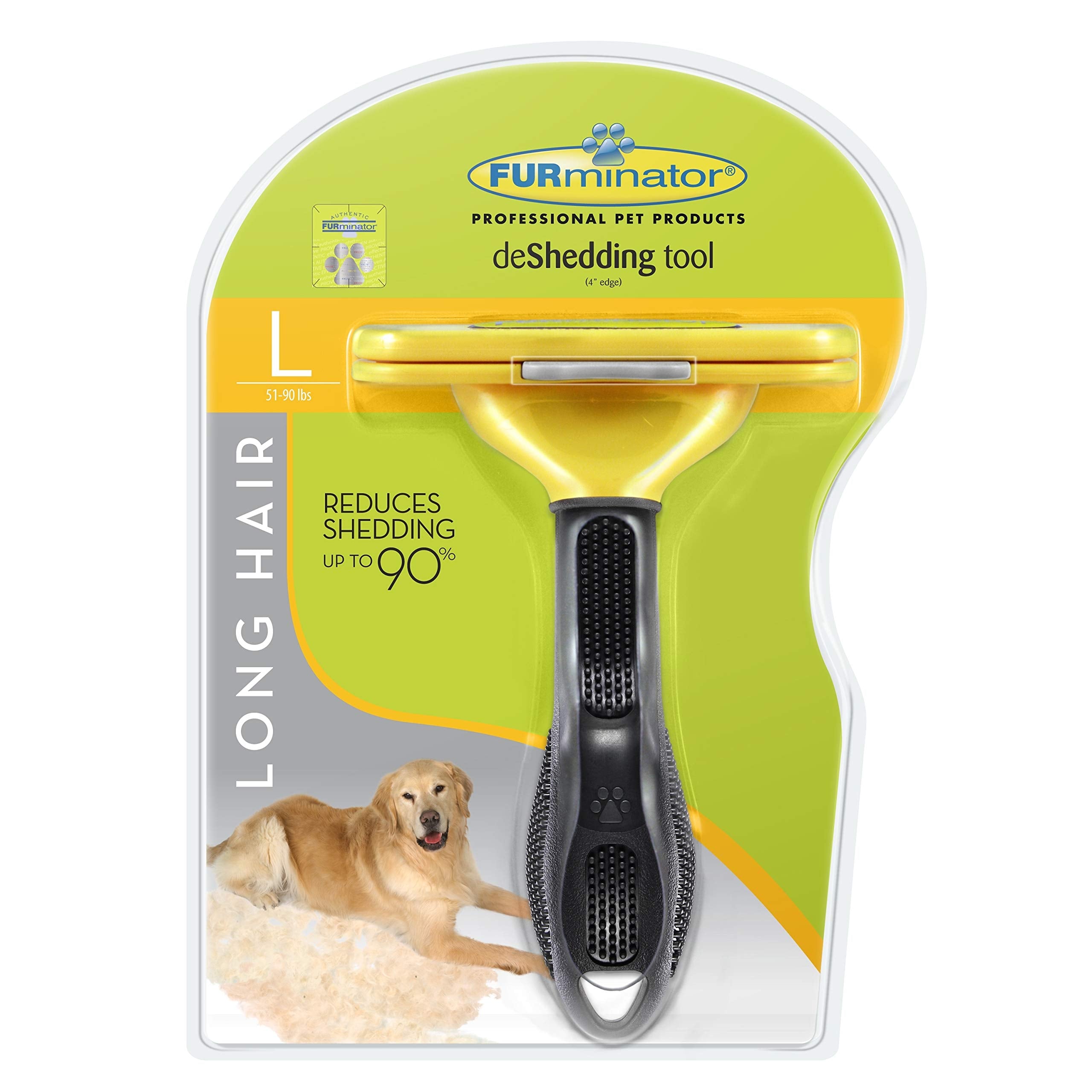 FURminator Dog DeShedding Tool, Grooming Tool For Dogs, Large, Long Hair