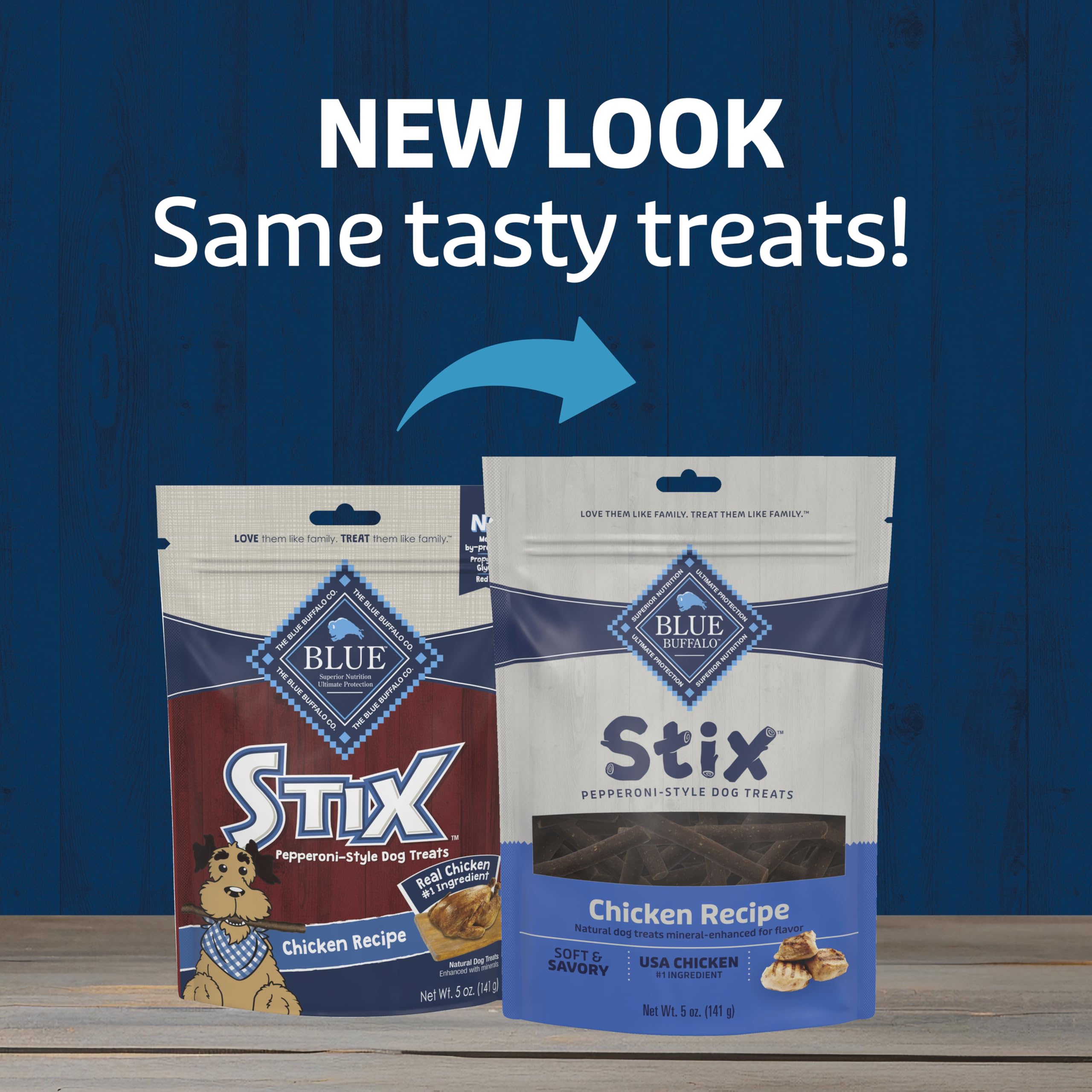 Blue Buffalo Stix Natural Soft-Moist Dog Treats Chicken Recipe 6-oz Bag